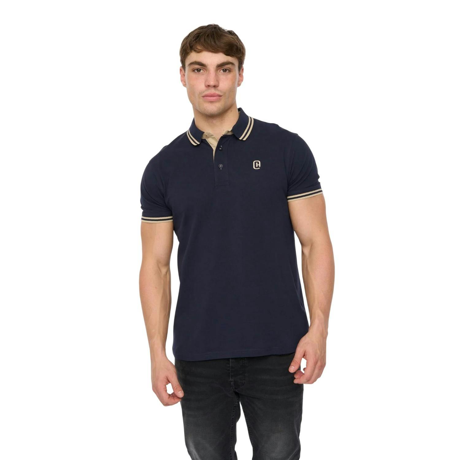 Crosshatch Men's Mackerby Polo Shirt - Navy - Navy - S - 100% Cotton