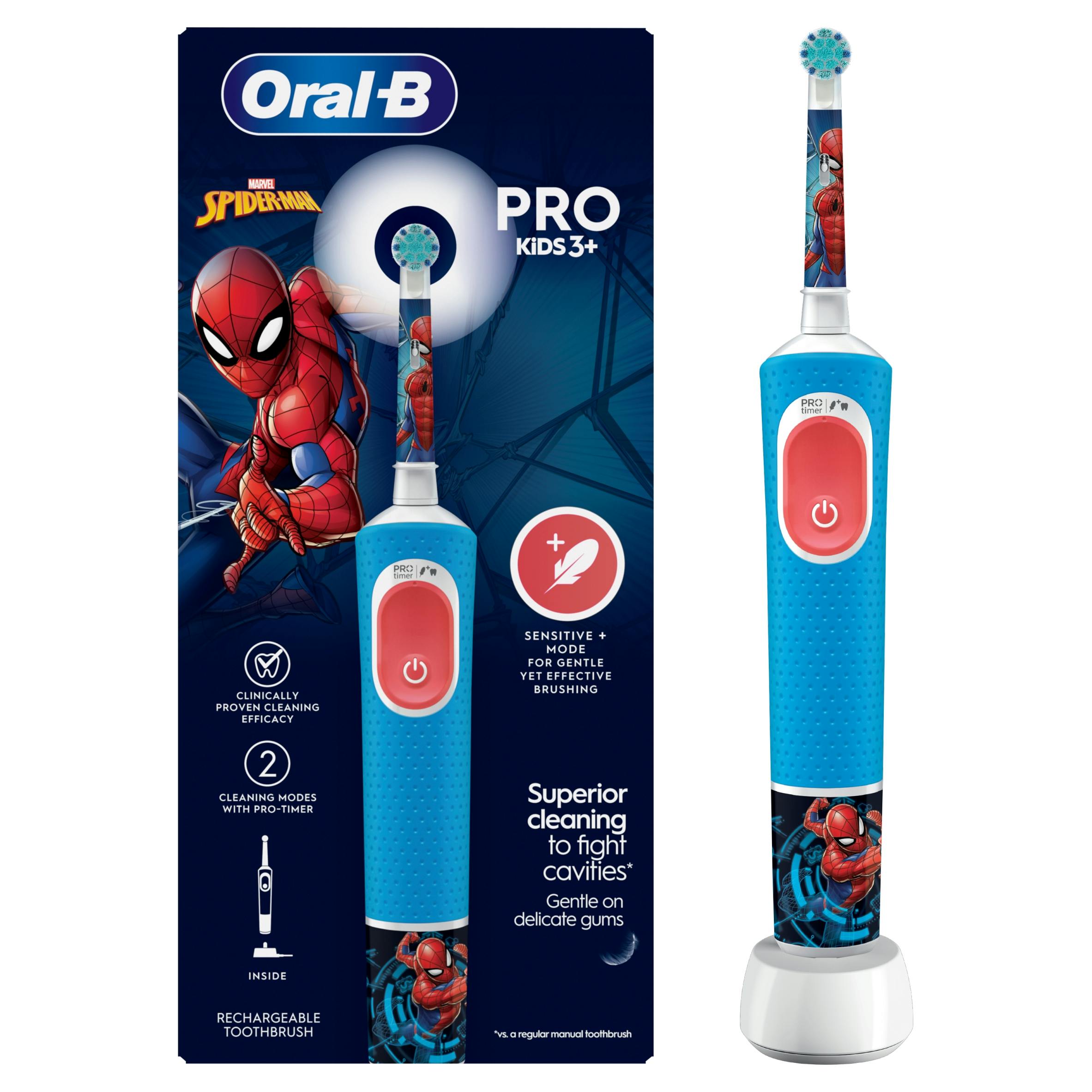 Oral-B Pro Kids Electric Toothbrush, 1 Handle Featuring Marvel Spider-Man, 1 Toothbrush Head, Designed By Braun, For Ages 3+ - Image 14