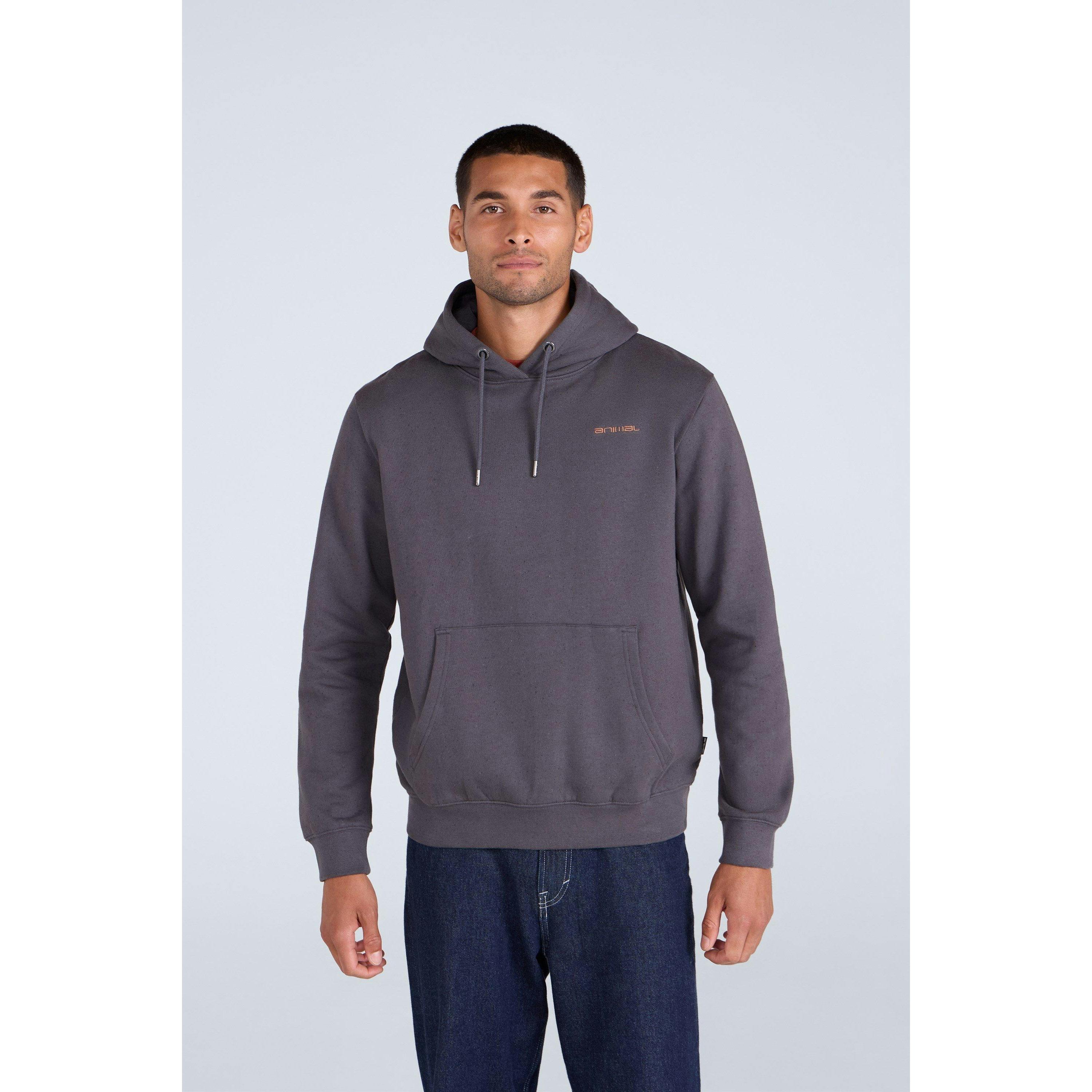 Animal Men's Dark/Grey Nick Organic Heavyweight Hoodie - Xs - 70% Organic Cotton/30% Recycled Polyester