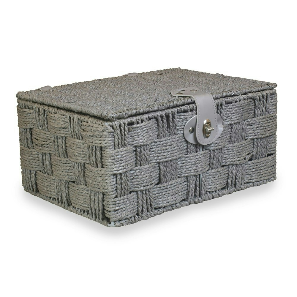 Rackhams Grey Twisted Paper Rope Storage Basket - Small