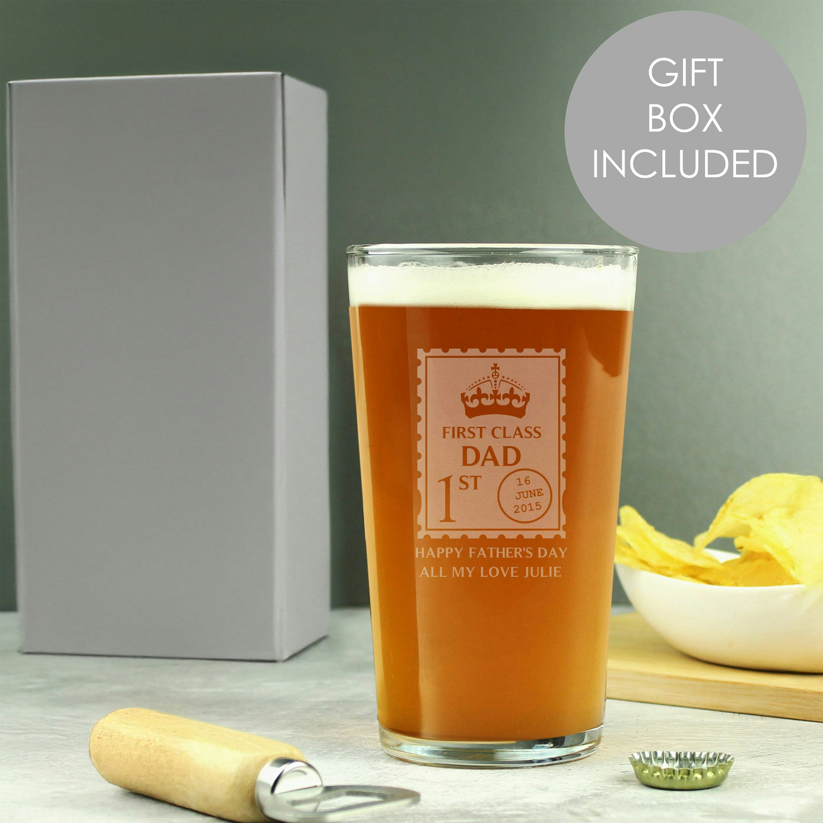 Rackhams Personalised 1St Class Pint Glass