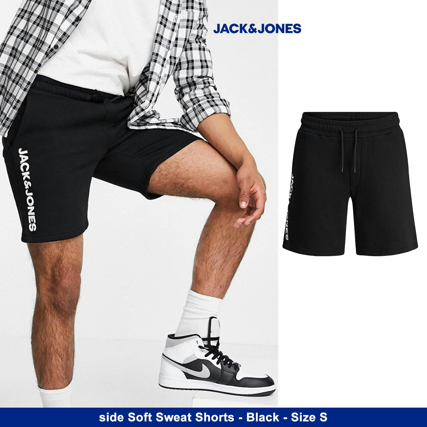 Jack & Jones Cotton Sweat Shorts - Black - Image 3