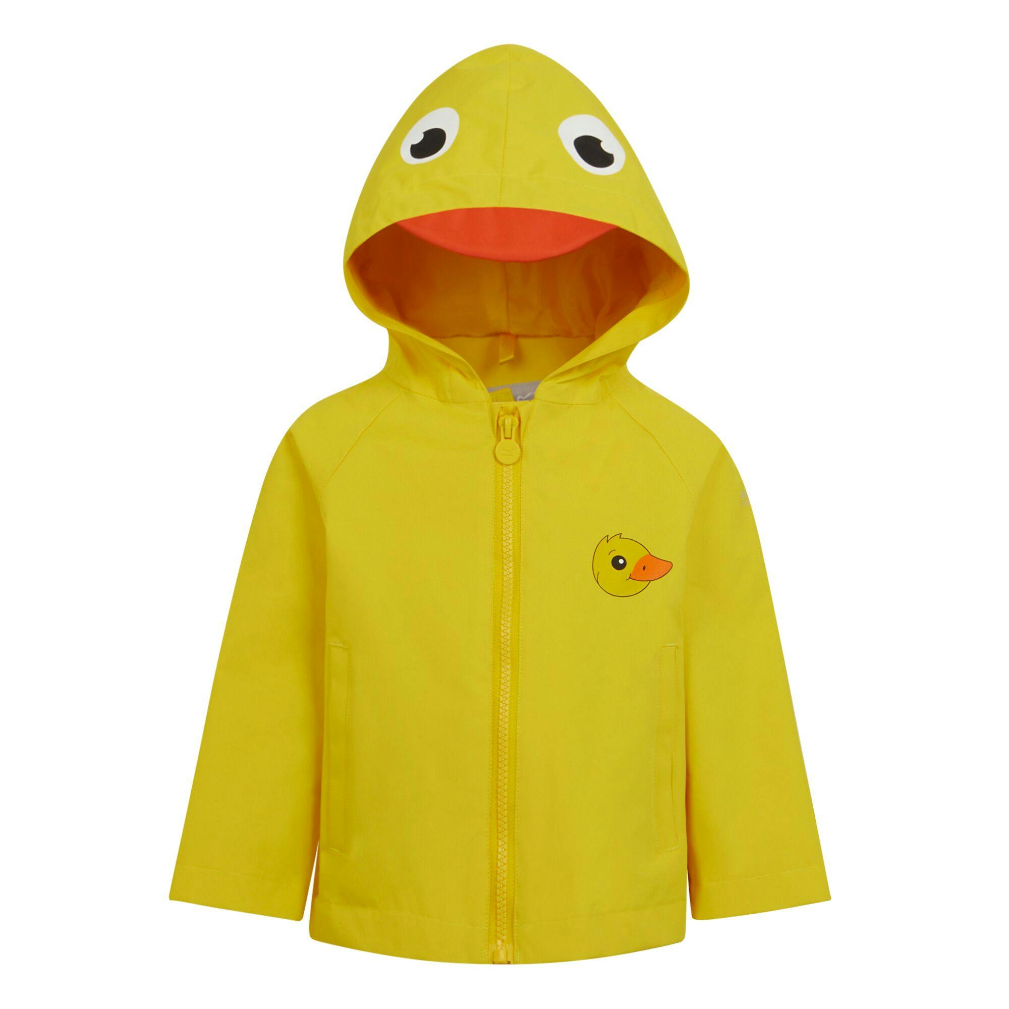 Regatta Kids Pebbles The Duck Waterproof Jacket - Sunbeam - 6-12 Months - Sunbeam - 100% Polyester
