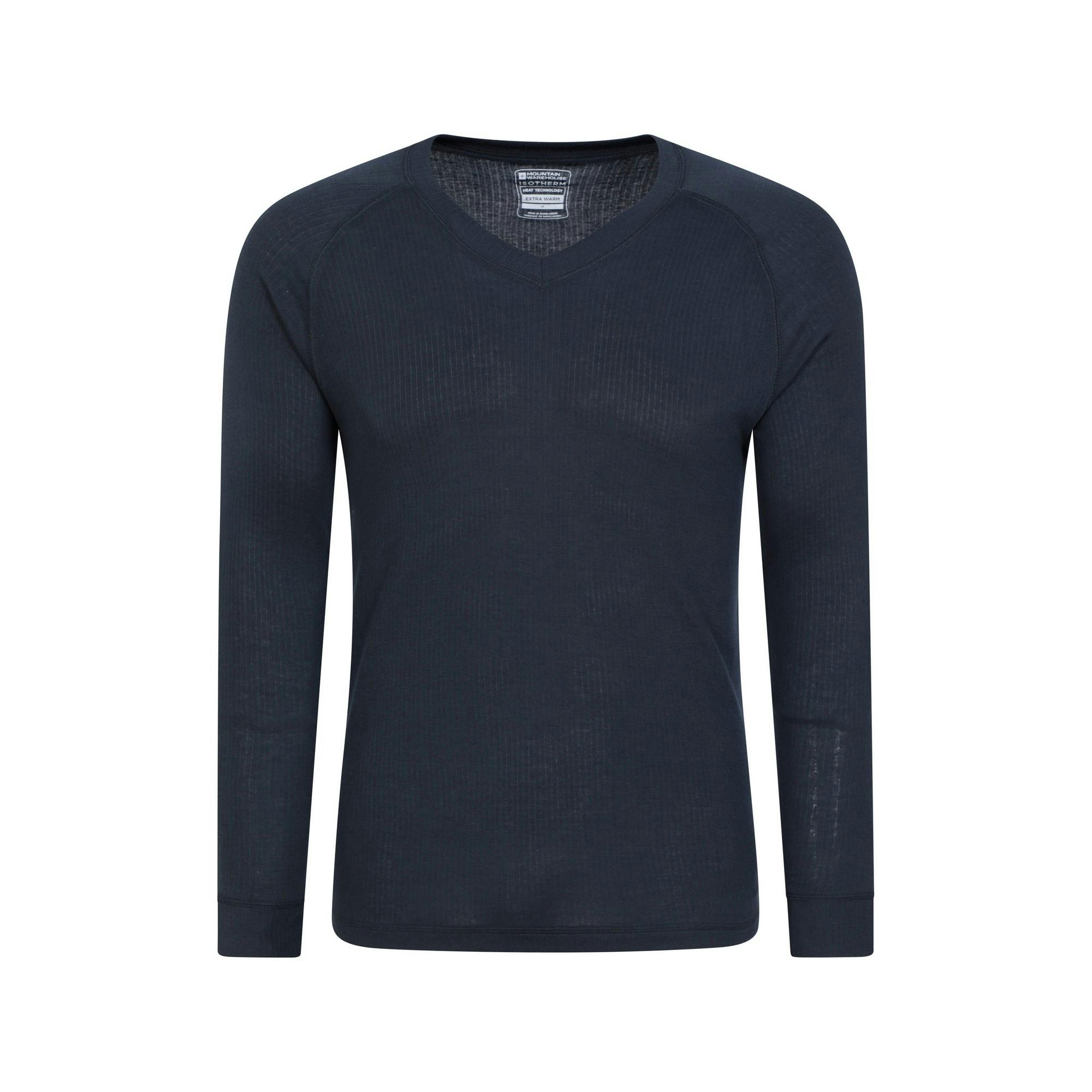 Mountain Warehouse Men's Talus V Neck Thermal Top - Navy - Xs - Navy - 100% Polyester