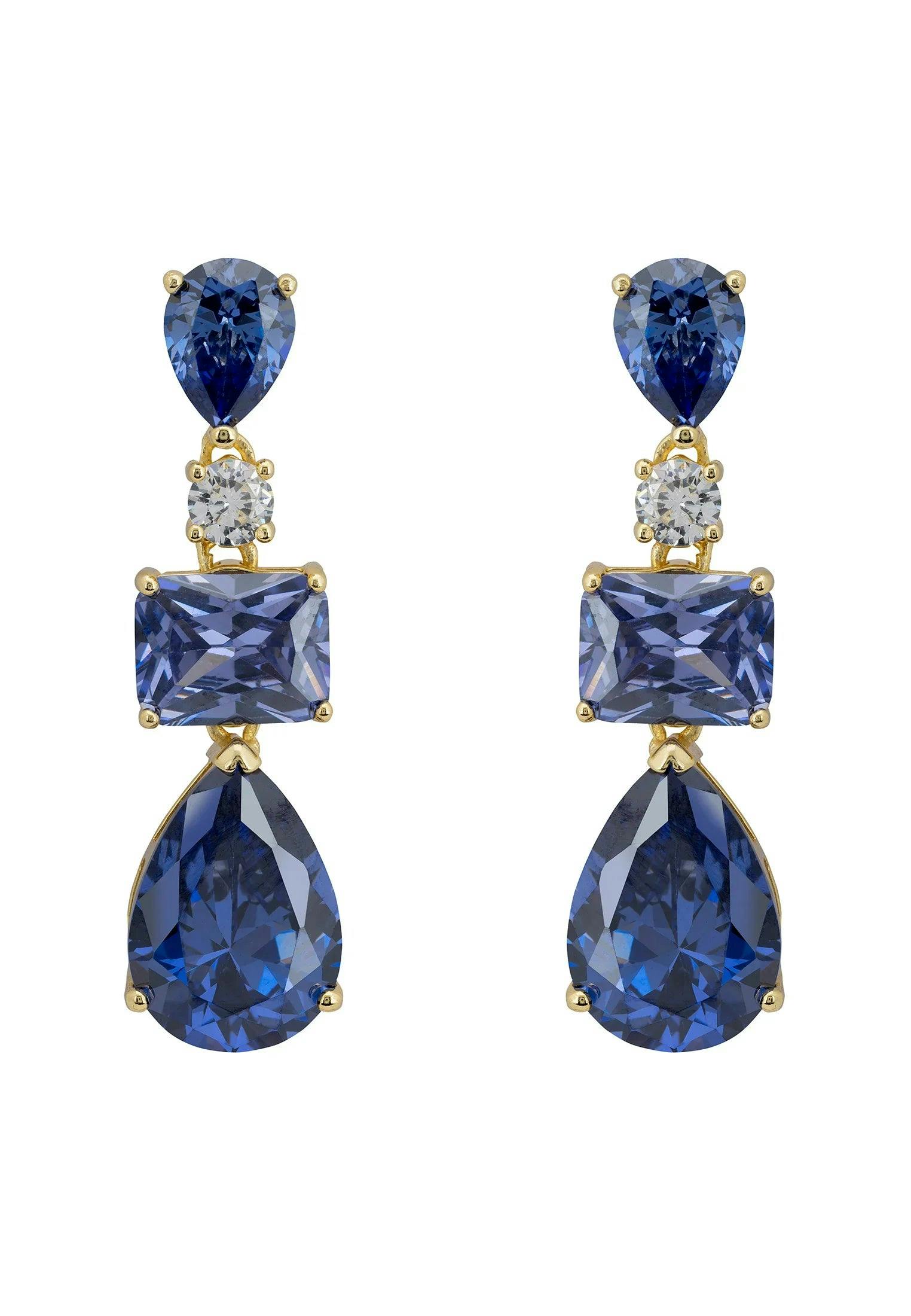 Latelita Gold Valentina Drop Earrings Tanzanite