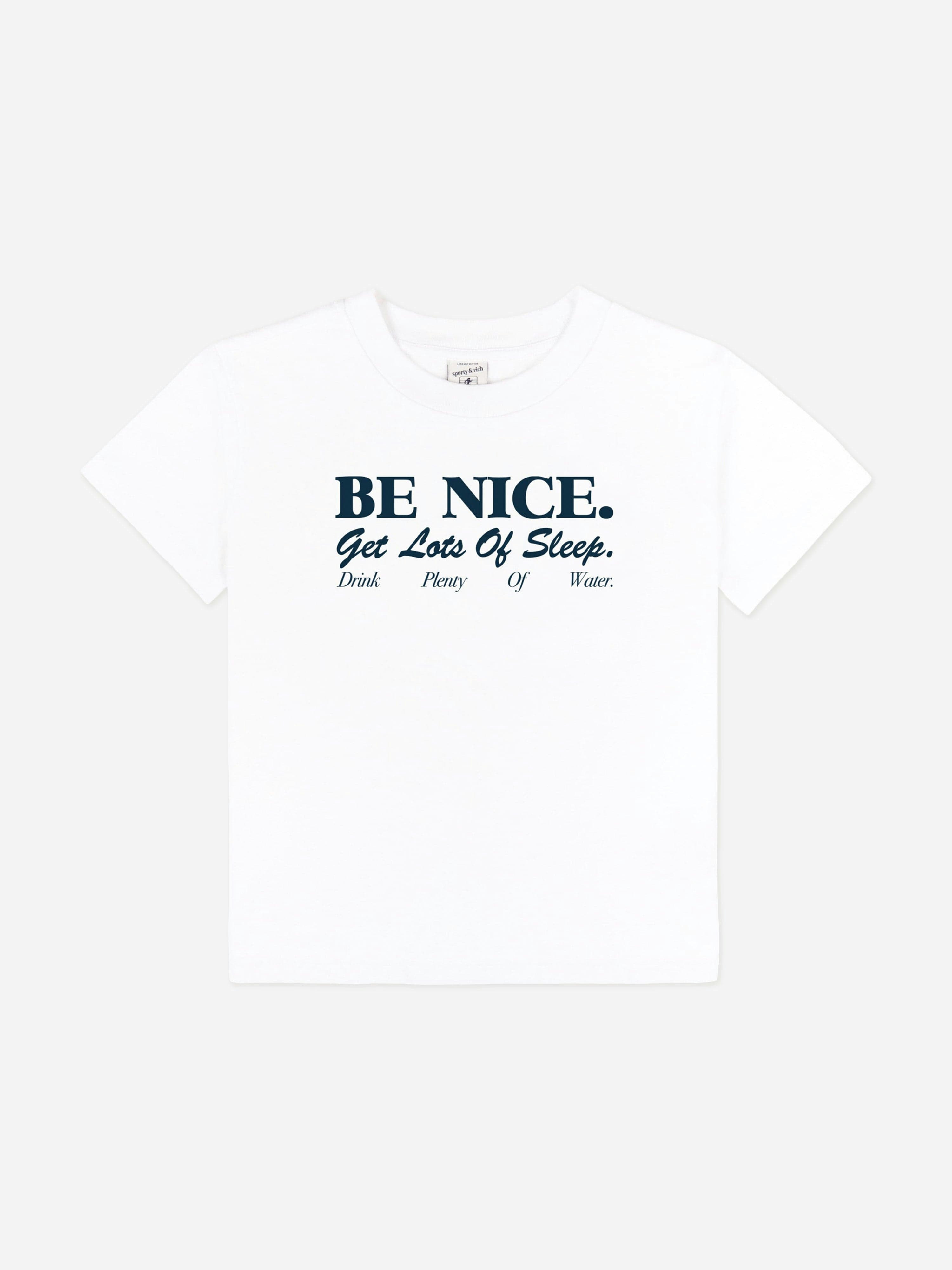 Sporty & Rich Unisex Kids White Kids Be Nice T-Shirt In - 6 - 8 Yrs