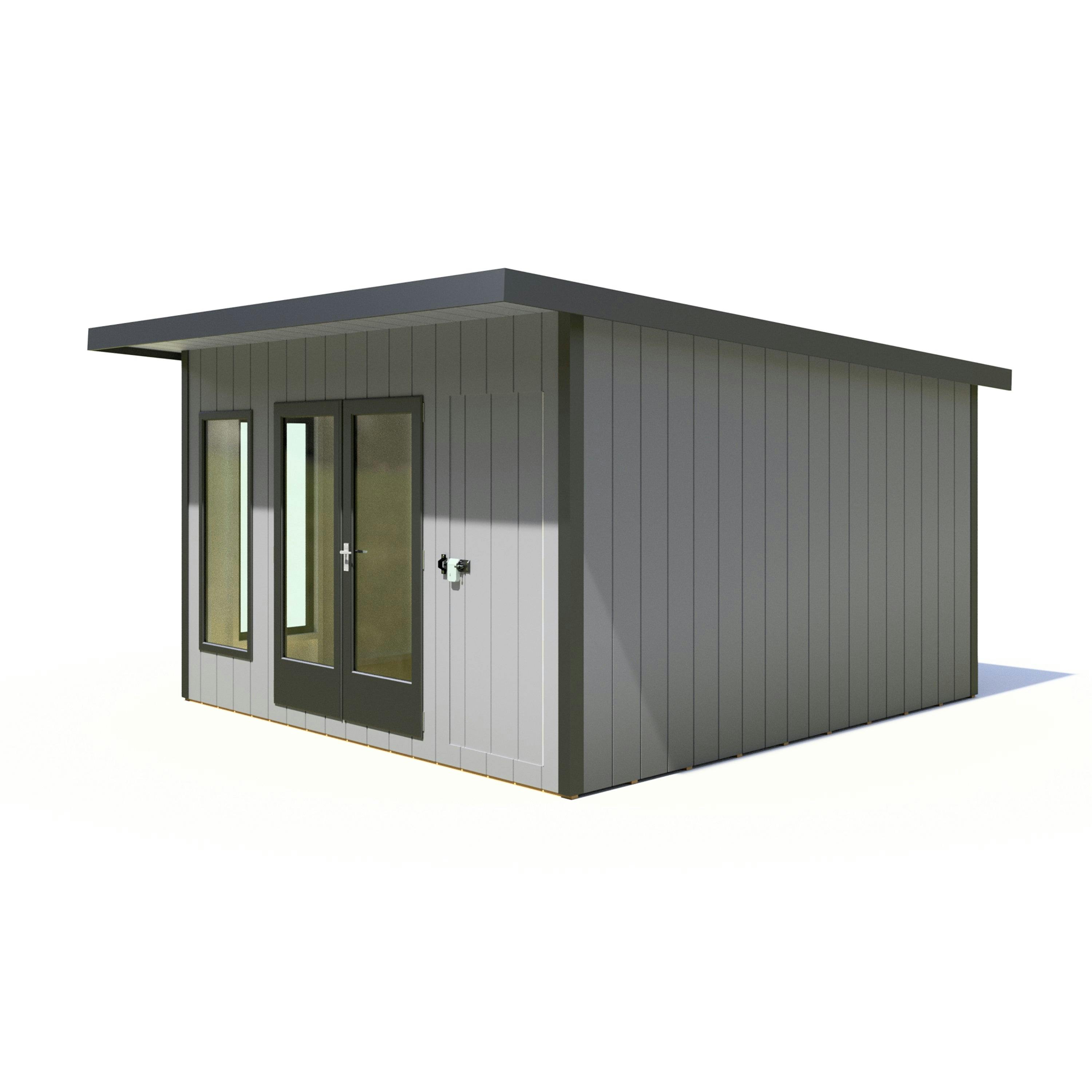 Rackhams 12X12 Insulated Garden Studio Office Pent Roof