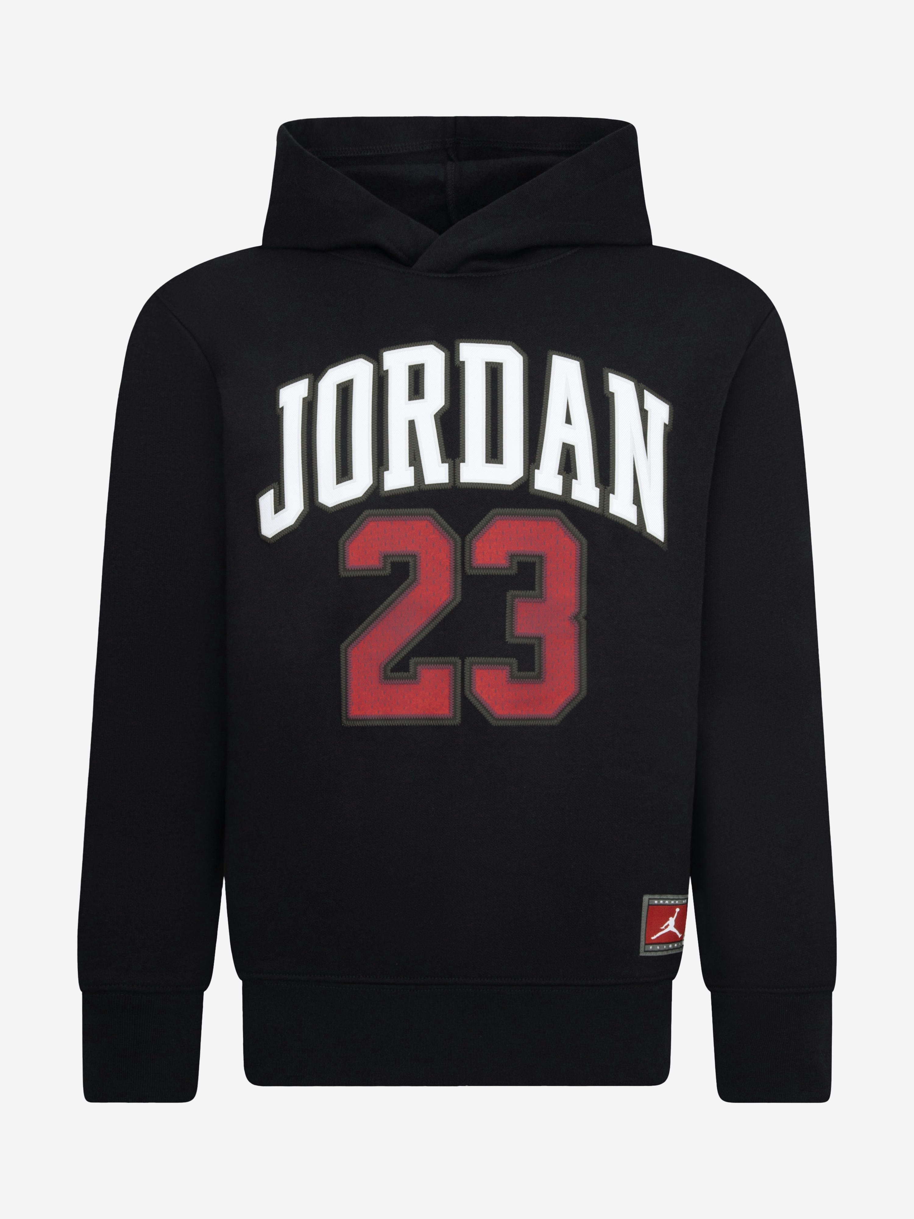 Jordan Unisex Kids Black Kids 23 Hbr Fleece Hoodie In - 13 - 15 Yrs