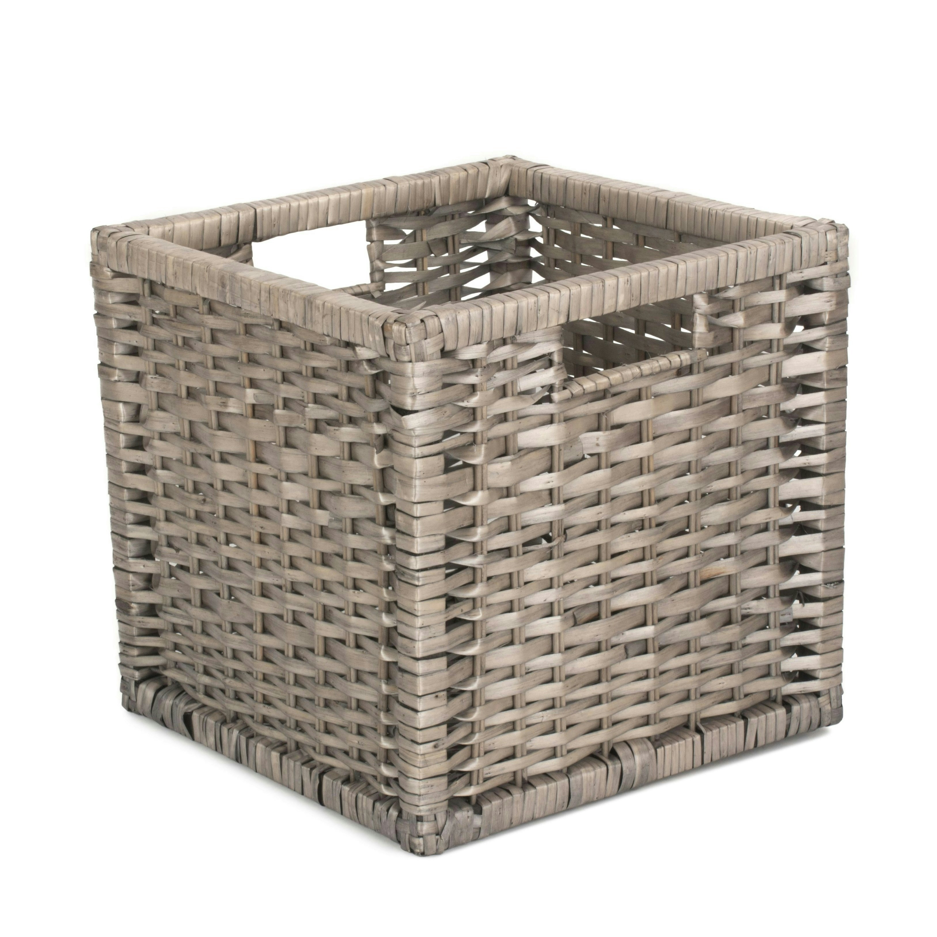 Rackhams Red Wooden Framed Split Willow Storage Basket - Large