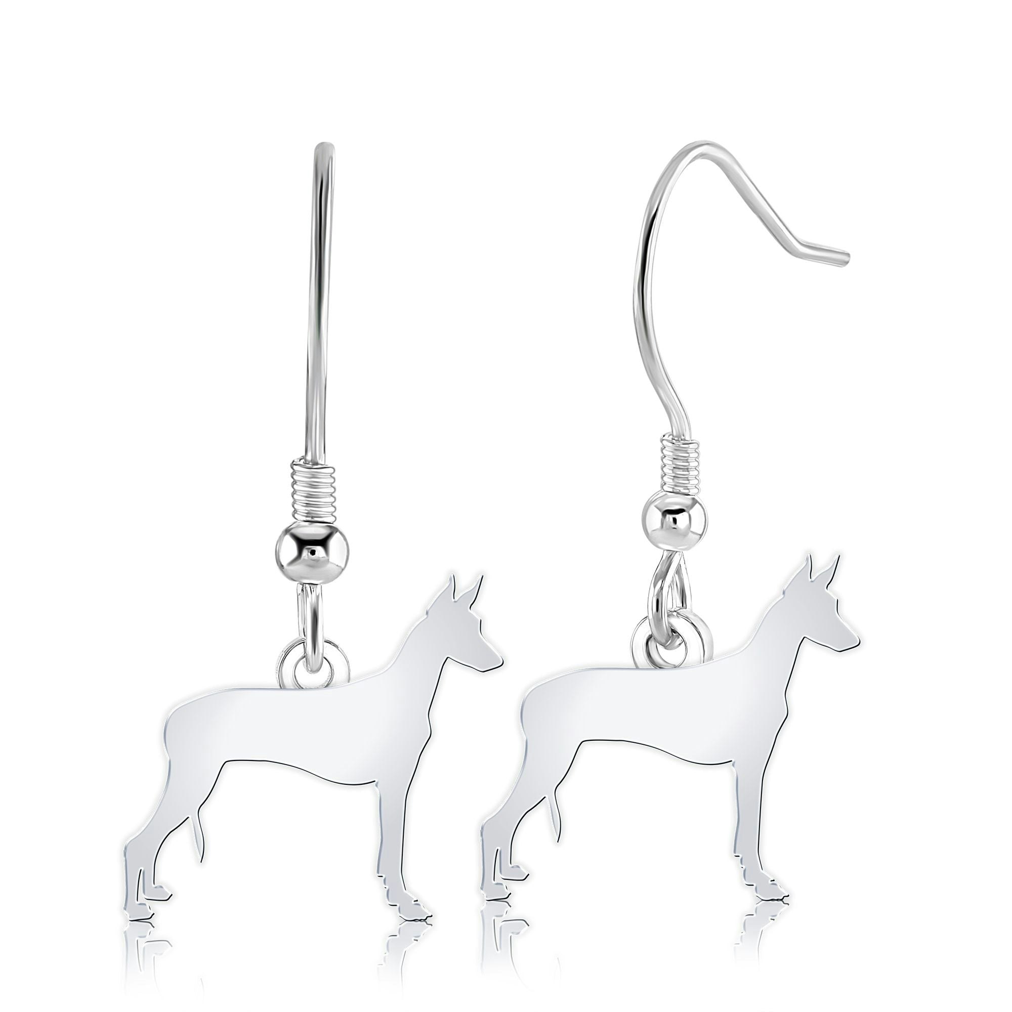 Mylee London Silver Pharaoh Hound Silhouette Earrings - No - Hook