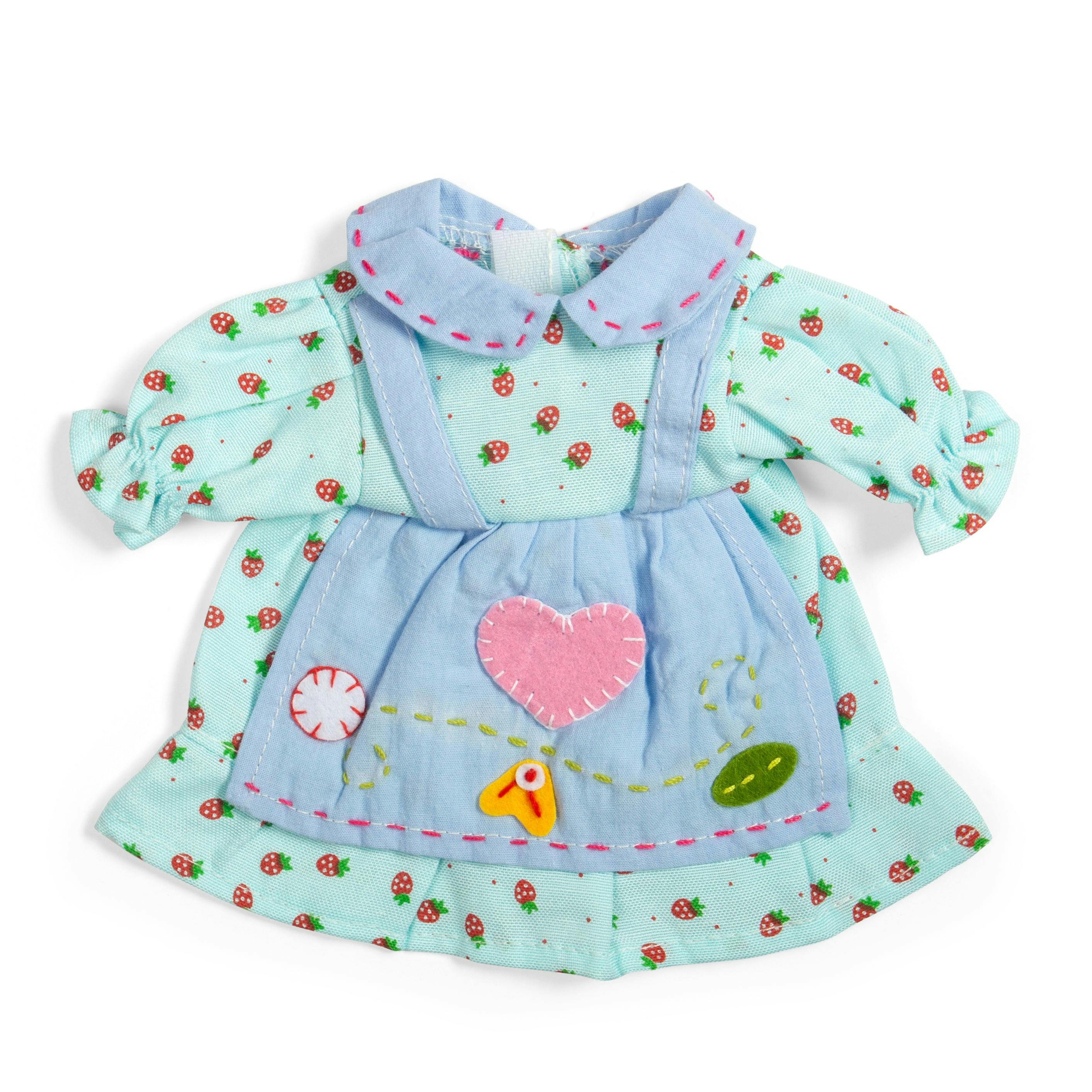 Bigjigs Toys Blue Strawberry Dress For 25Cm Rag Dolls (Small)