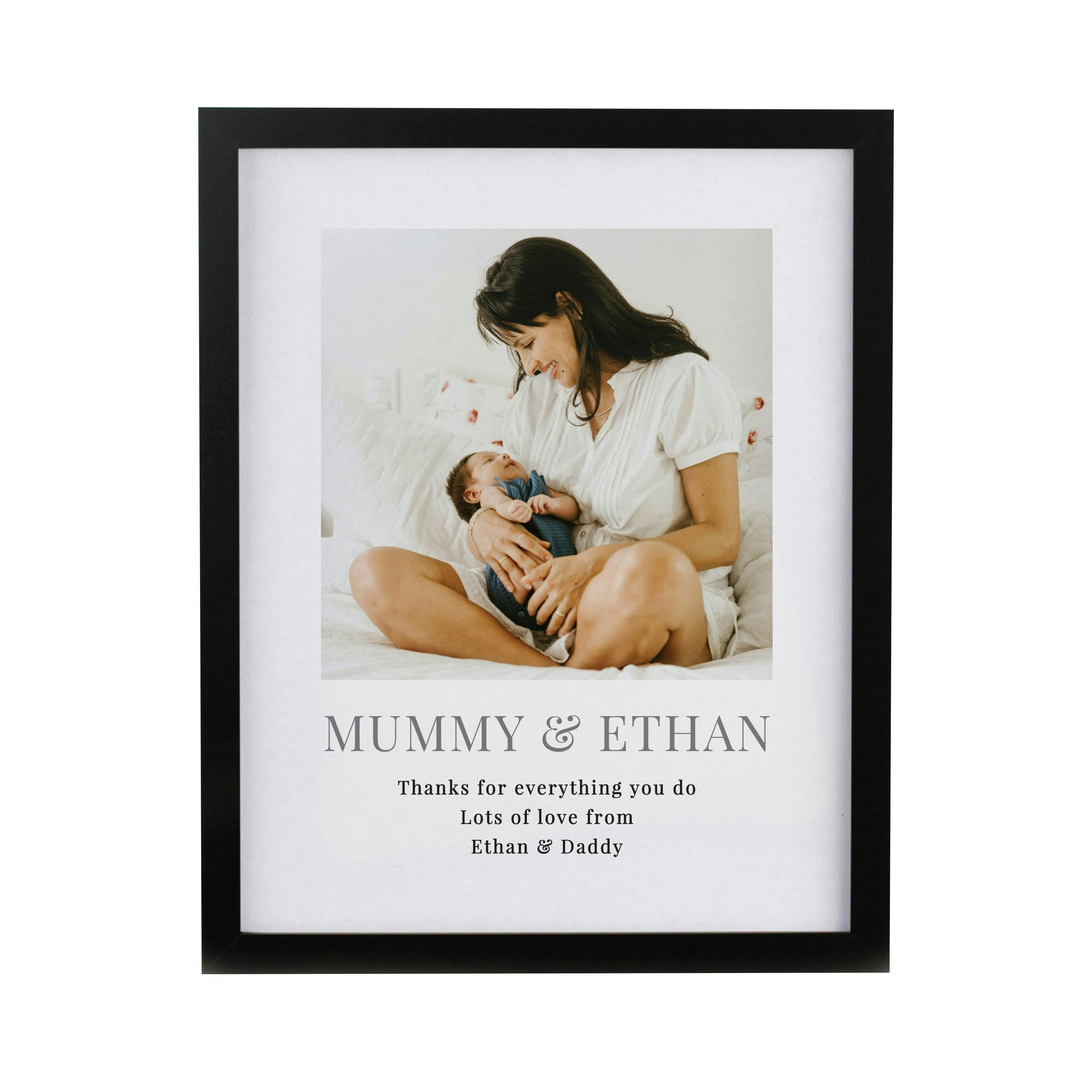 Personalised Memento Company Black Personalised Square Photo Upload Poster Frame