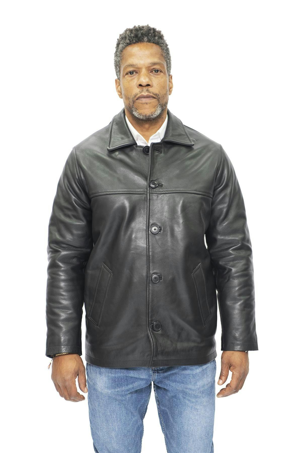 Infinity Leather Men's Black Cowhide Leather Box Jacket-Doza - Uk Xs | Eu 44 | Us 34