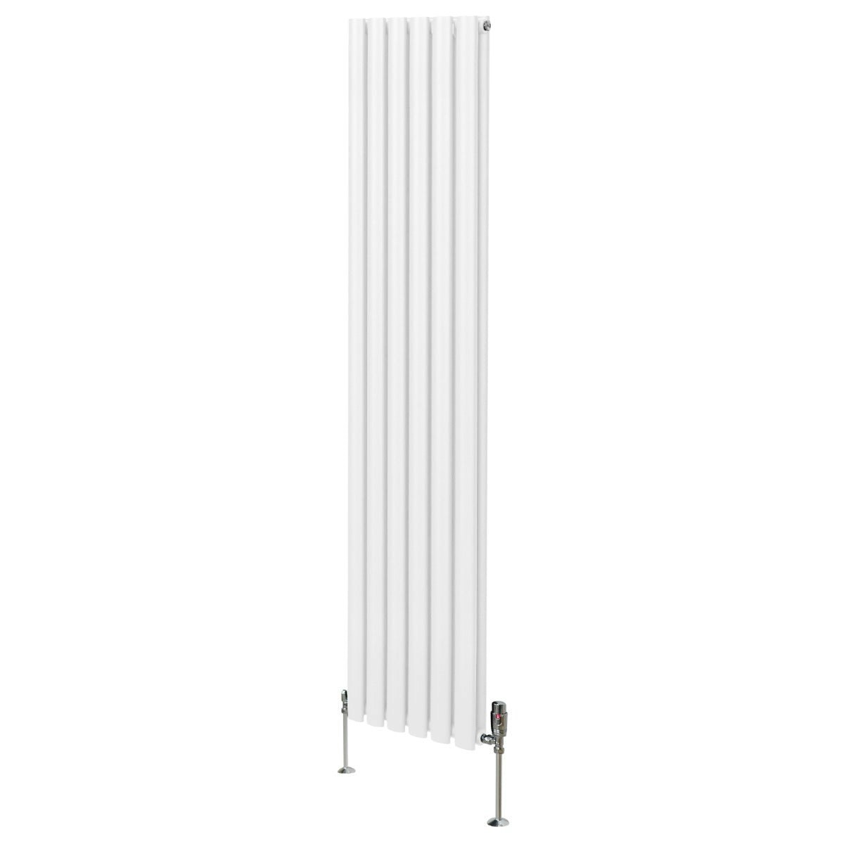 Monstershop White Oval Column Radiator & Valves - 1800Mm X 360Mm –