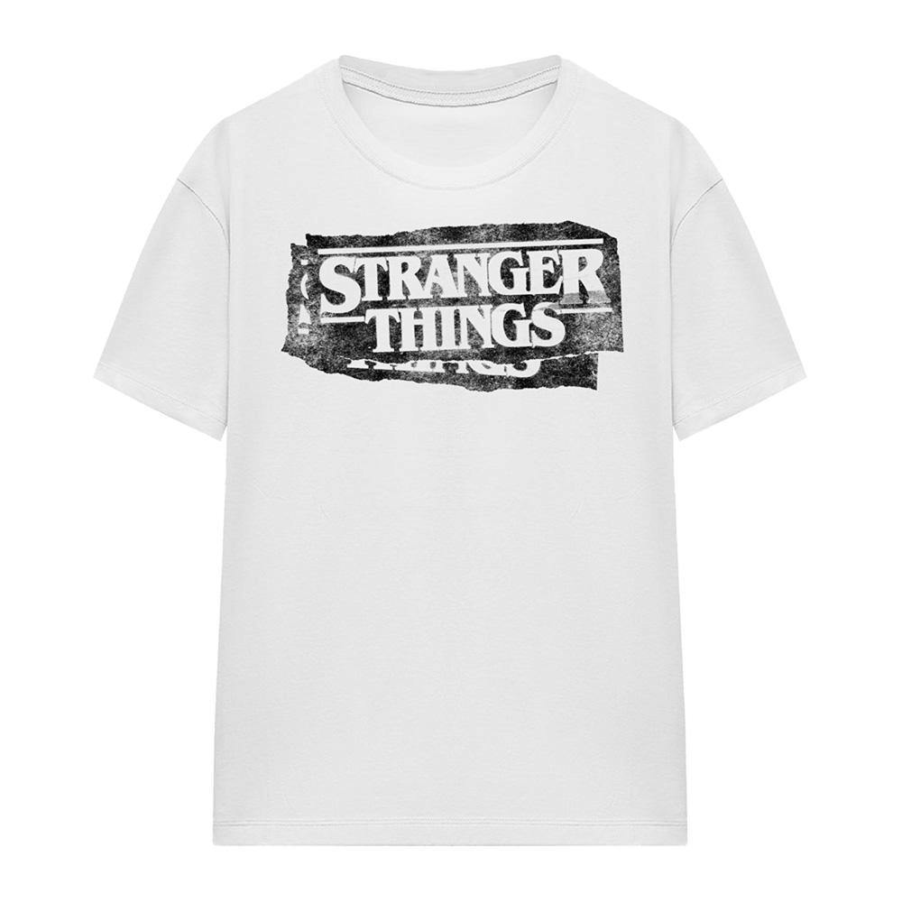 Stranger Things Women's White Punk Logo T-Shirt - Xl