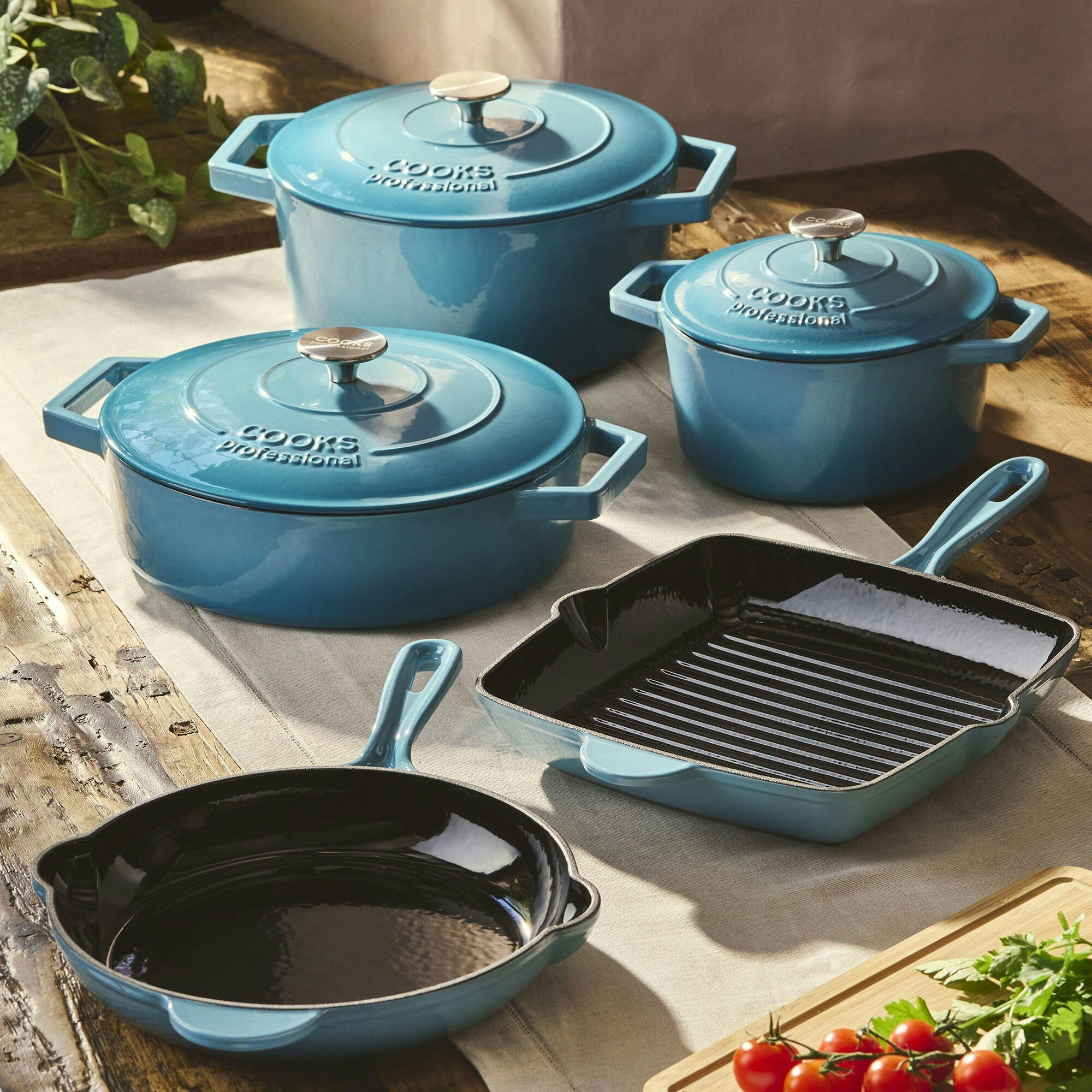 Rackhams Set Of 5 Cast Iron | Teal