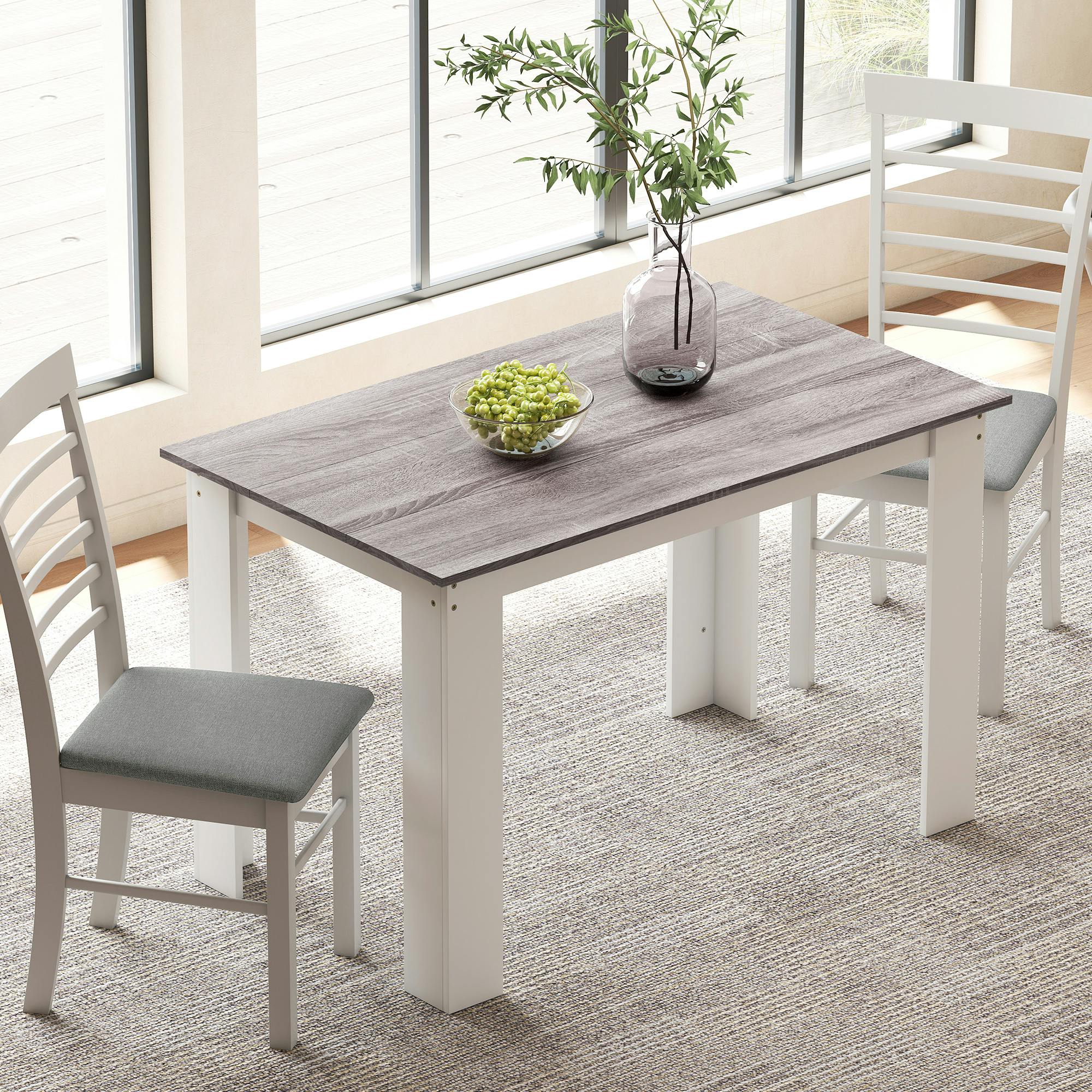 Rackhams Grey Dining Table For 4-6 People, Wood Effect Tabletop