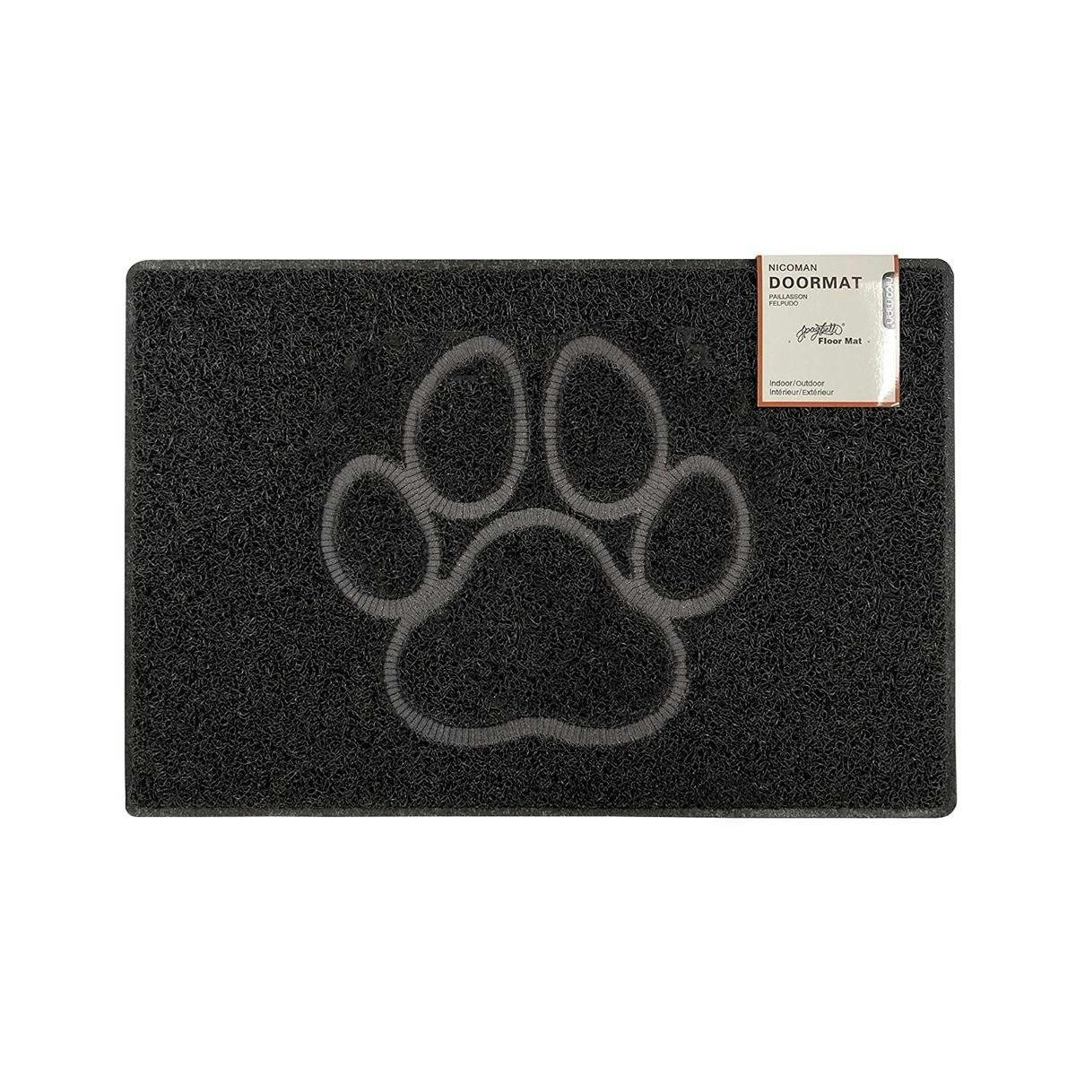 Oseasons Black Paw Medium Embossed Doormat In - Vinyl - 1