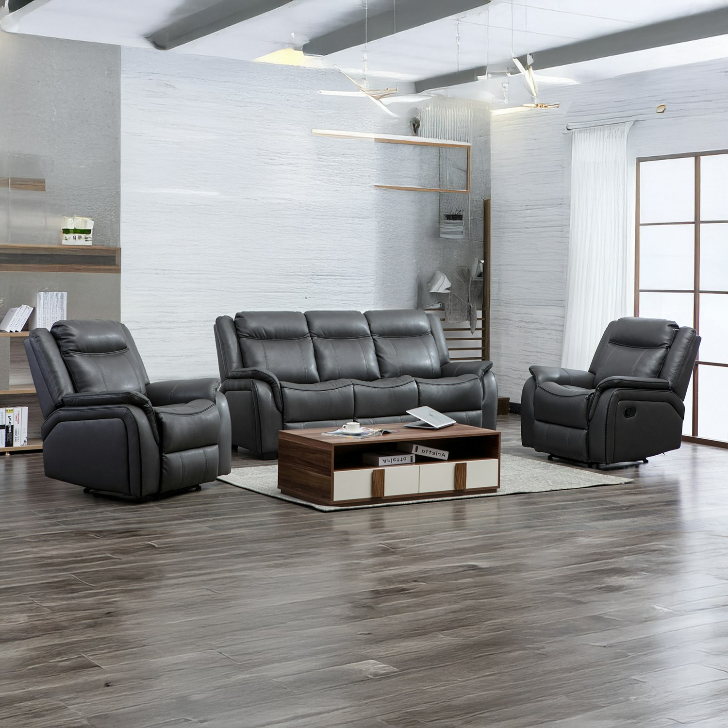 Rackhams Grey Hampshire Luxury 3 Piece Sofa Suite