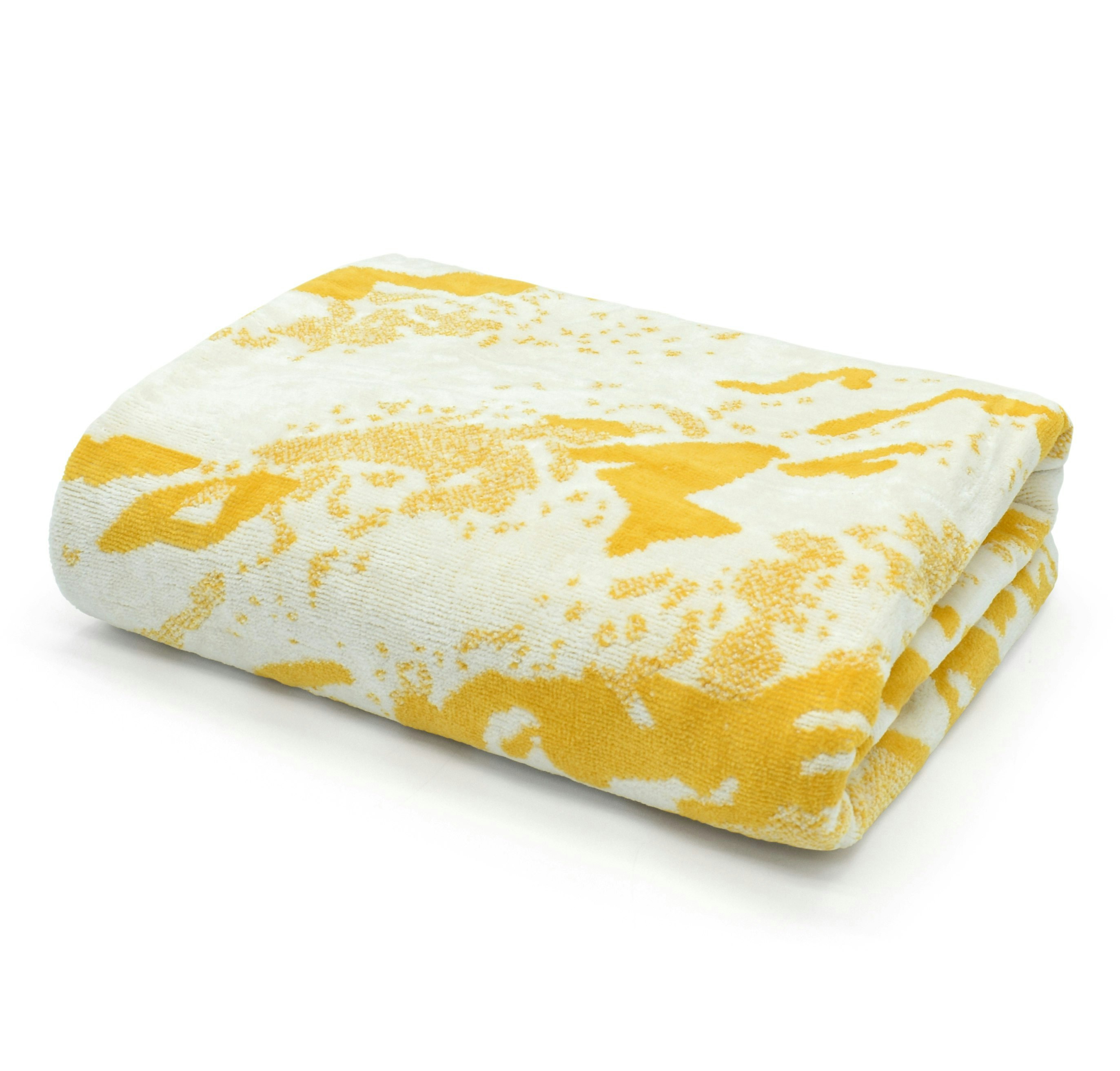 Velosso Gold 100% Cotton Opulent Marble Pattern Towels - Ochre - Bath Towel