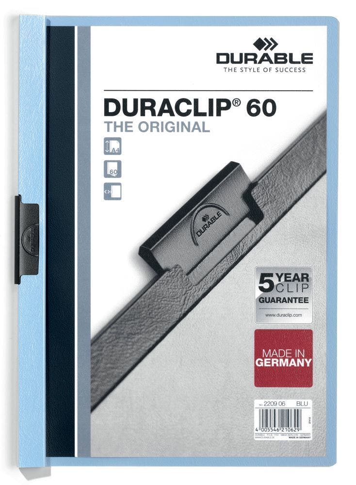 Rackhams Blue Duraclip 60 Sheet Document Clip File Folder | 25 Pack | A4