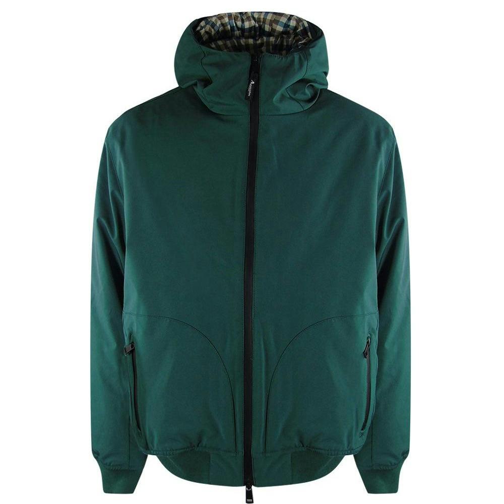 Aquascutum Men's Green Active Hooded Jacket - Hunter - Xl - Hunter - 100% Polyester