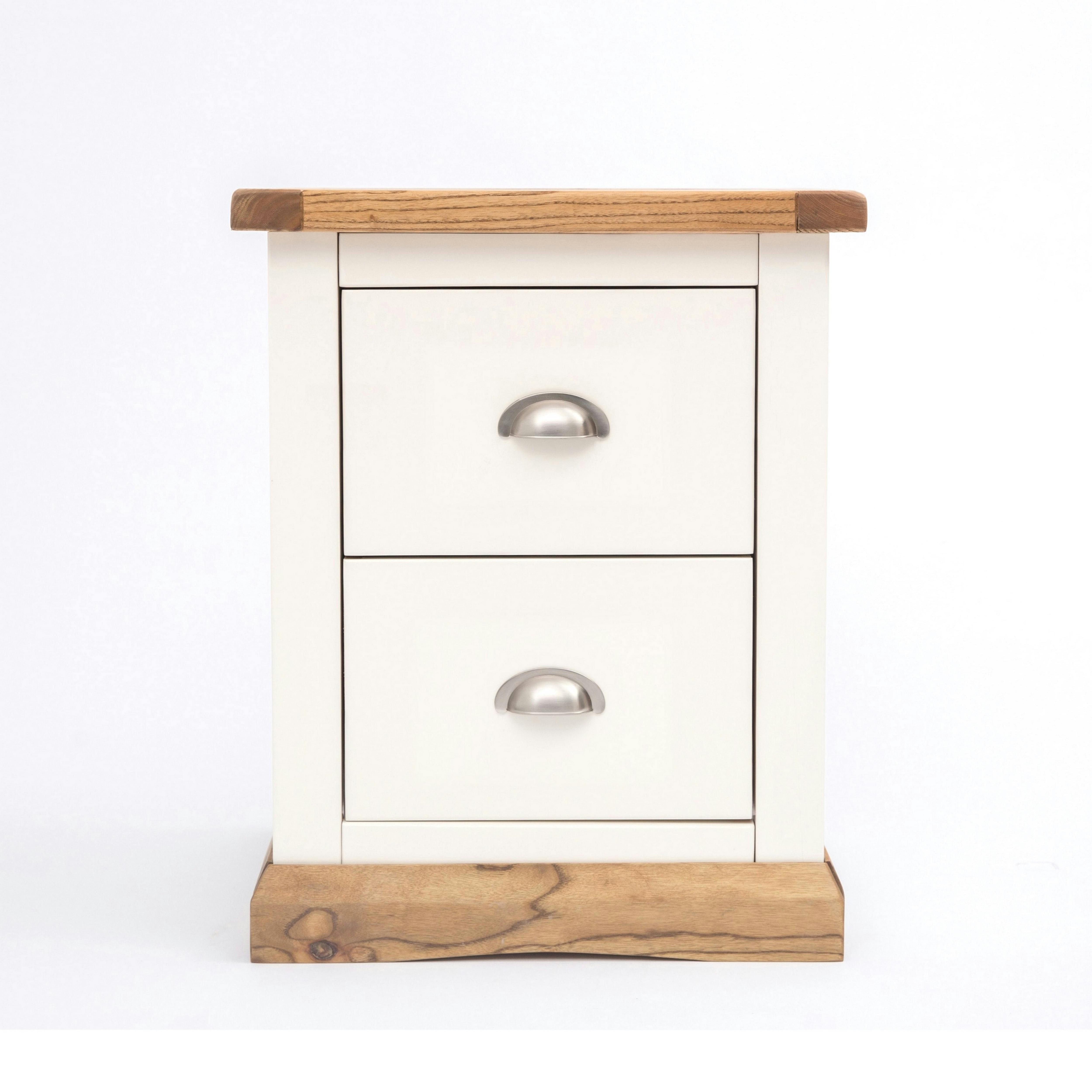 Rackhams White Tropea 2 Drawer Bedside Table - Off