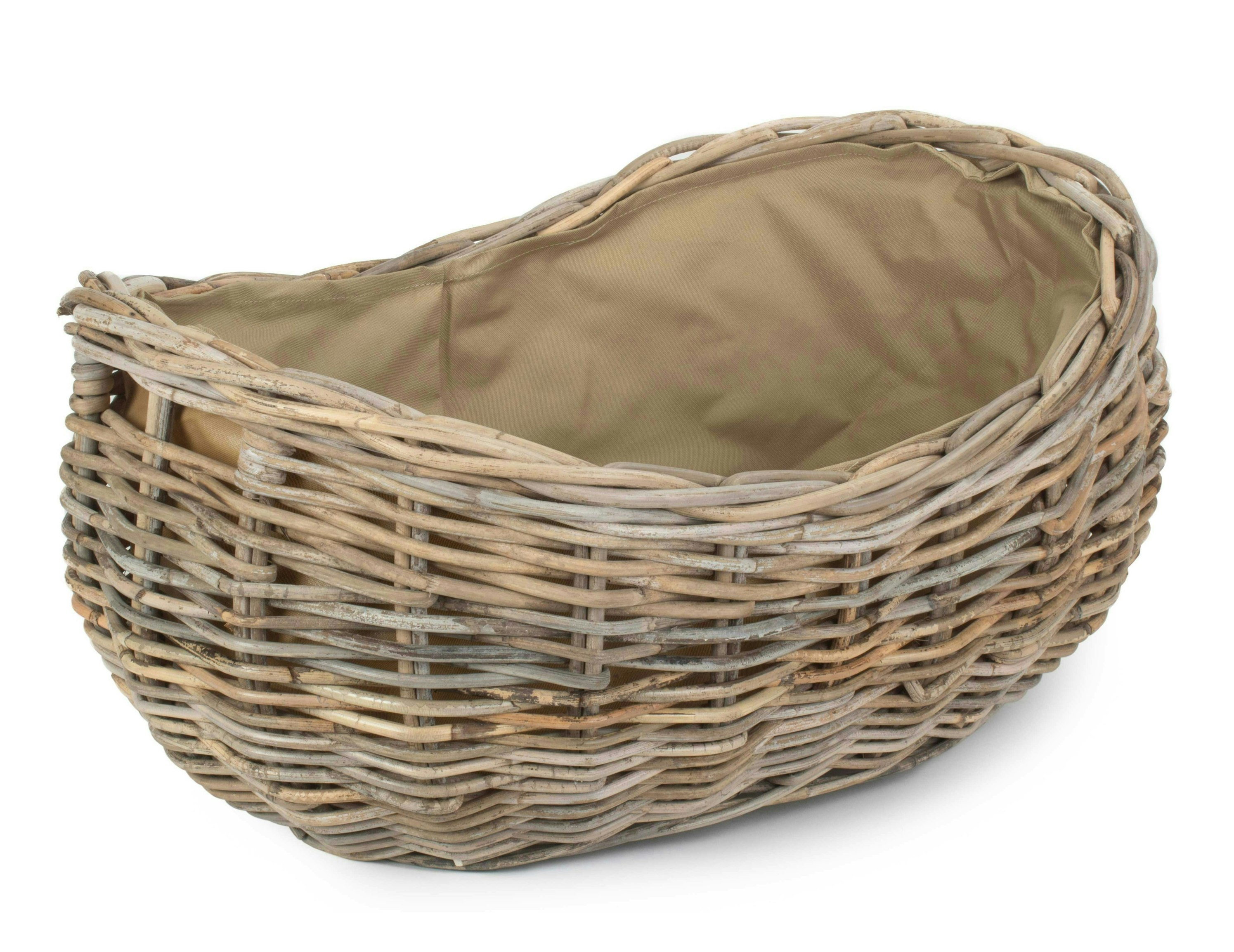 Red Hamper Red/Brown Hamper Boat Shaped Rattan Log Basket With Cordura Lining - Large