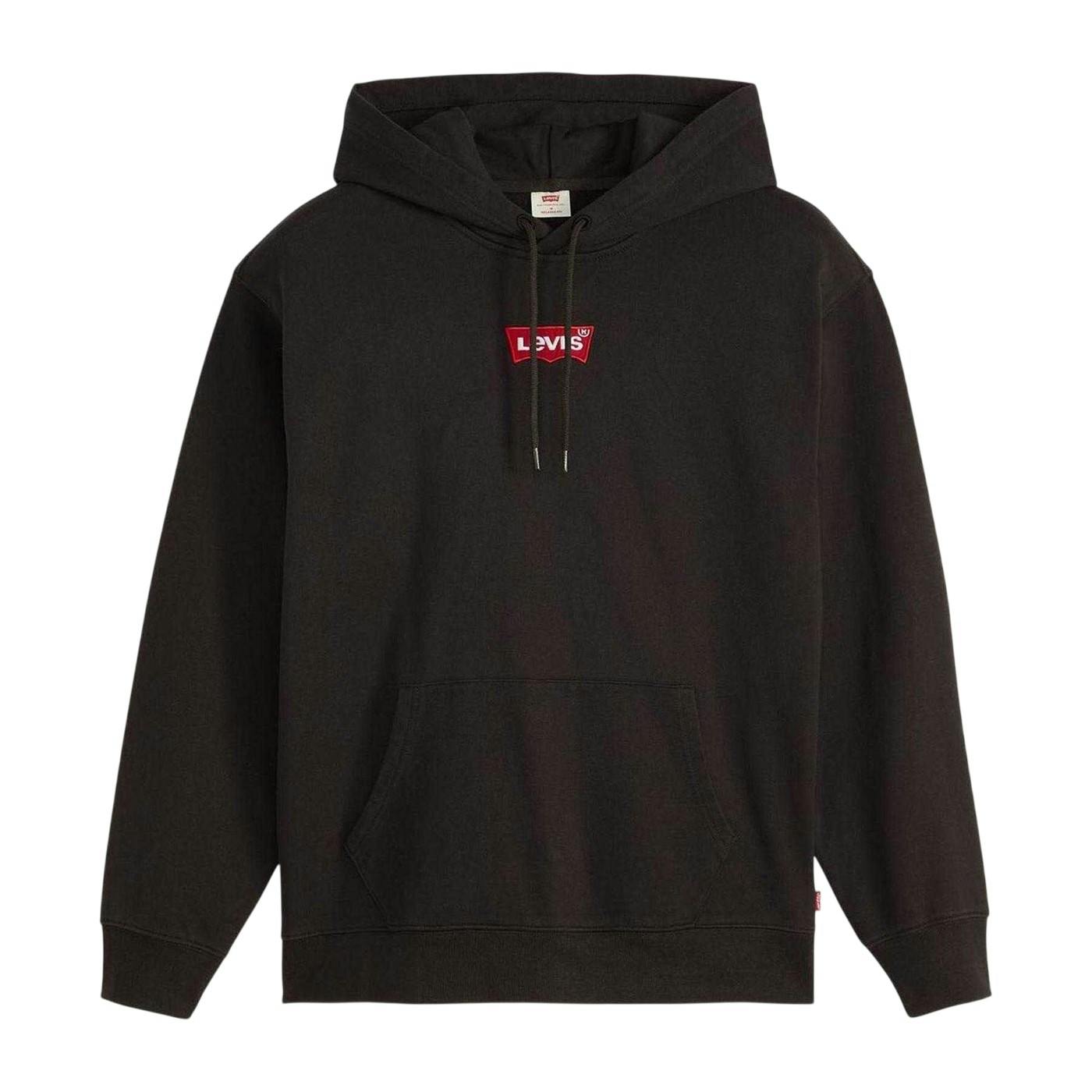 Levis Men's Black Batwing Logo Cotton Blend Relaxed Fit Hoodie - Xl - 100% Mixed