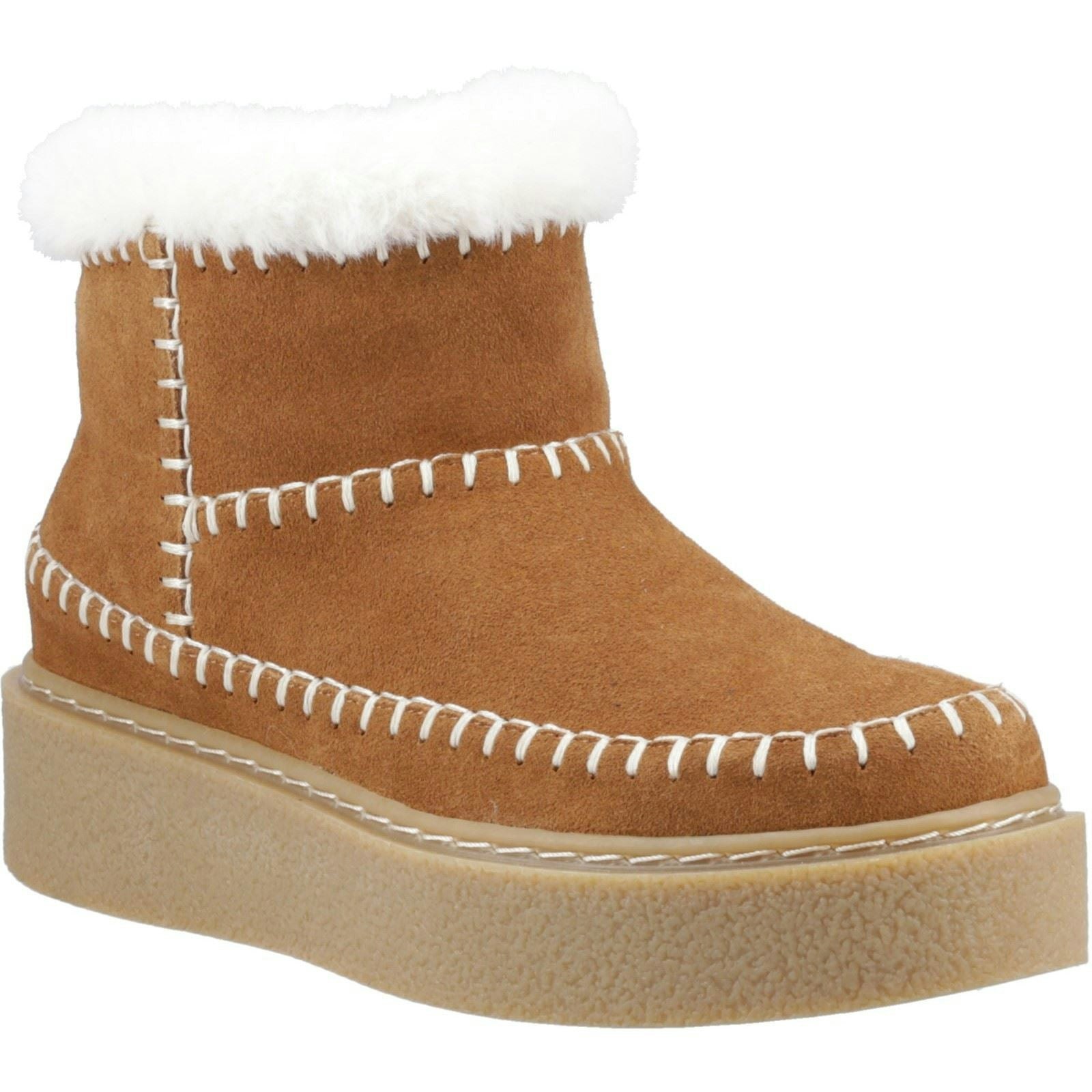 Hush Puppies Women's Brielle Suede Tan Winter Ankle Boots - Size 4
