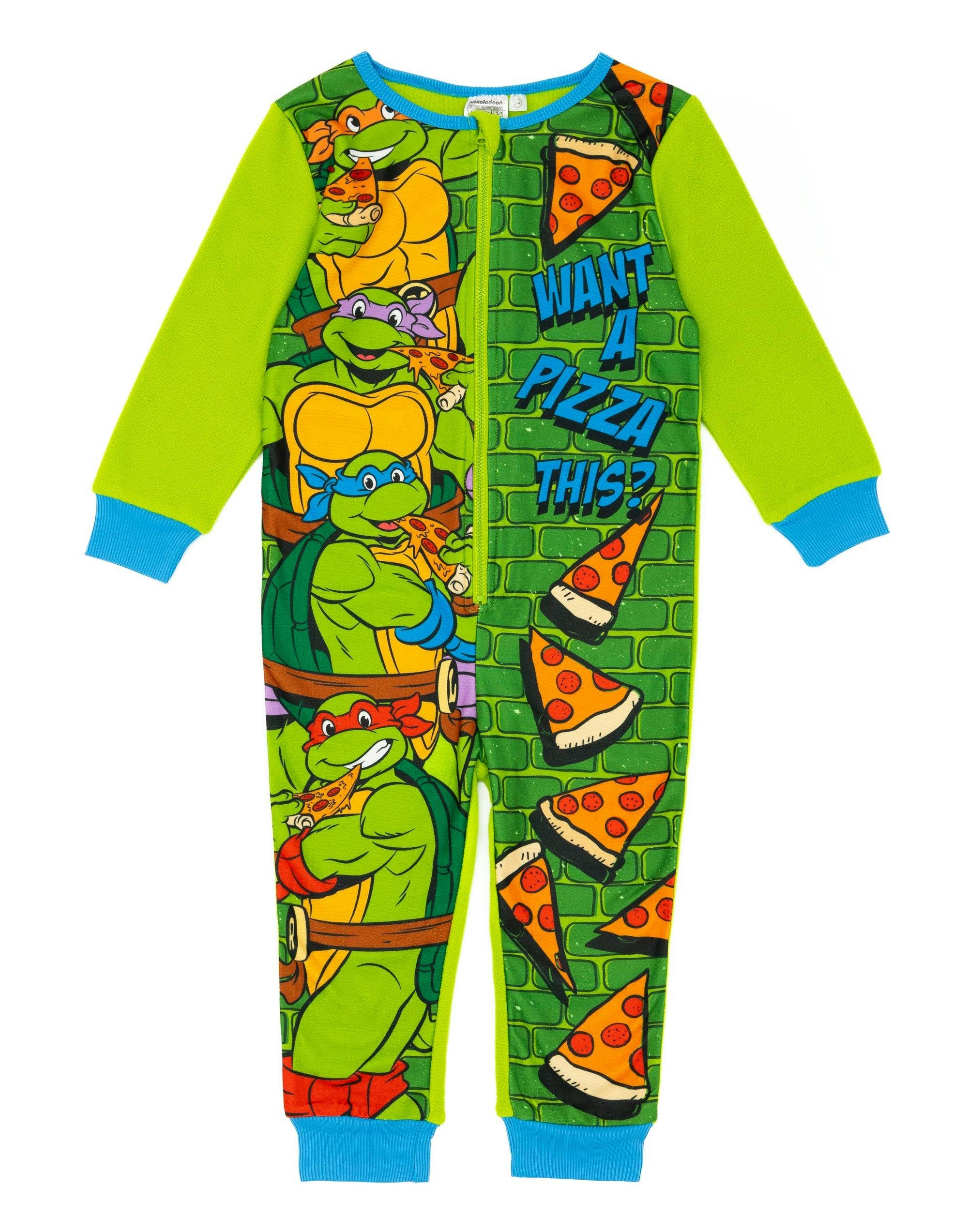 Vanilla Underground Unisex Green Teenage Mutant Ninja Turtles Kids Onesie - 7-8 Years