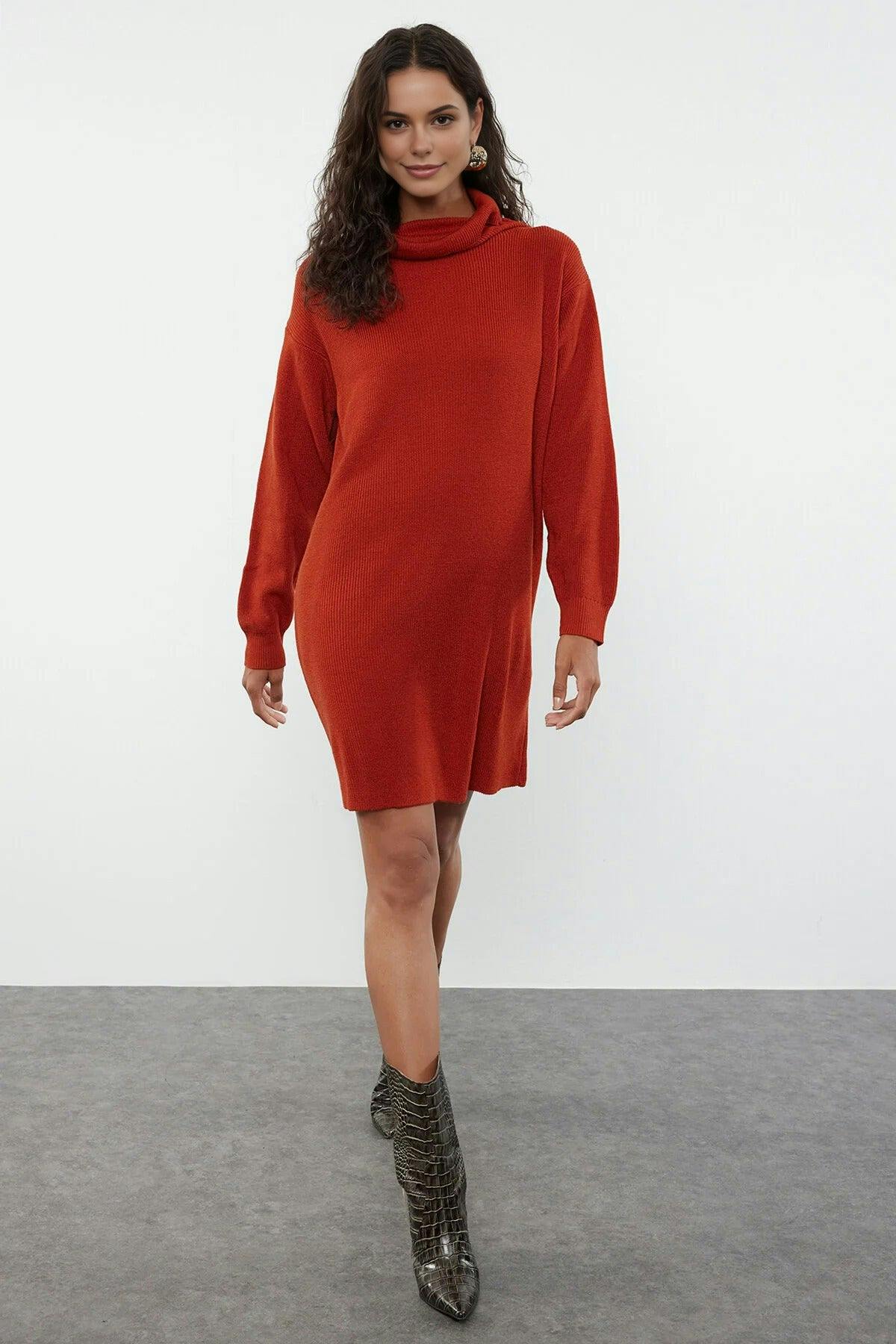 Wovcor Mini Knit Dress - Terracotta - M