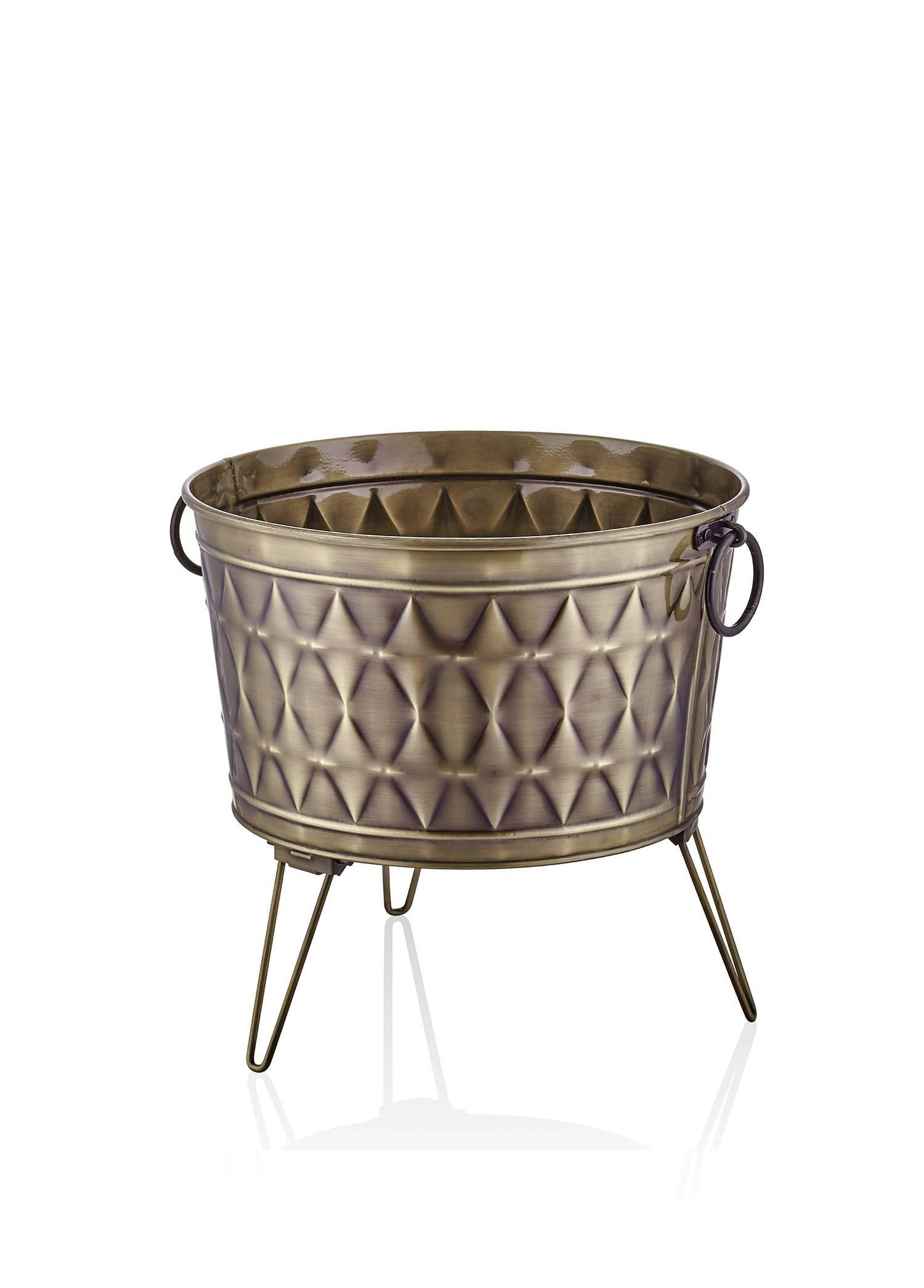 Rozi Gold Prizma Collection Foldable Plant Pot - 45 Cm (H) X 43 Cm (W) X 43 Cm (D)