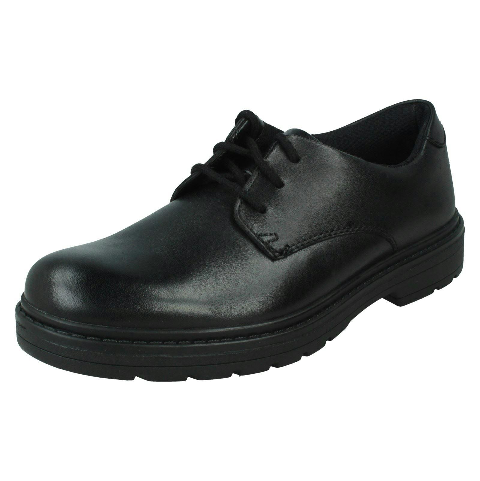 Clarks Boys Black Lace Up School Shoes Loxham Derby - Leather - Uk 3.5 Child - F