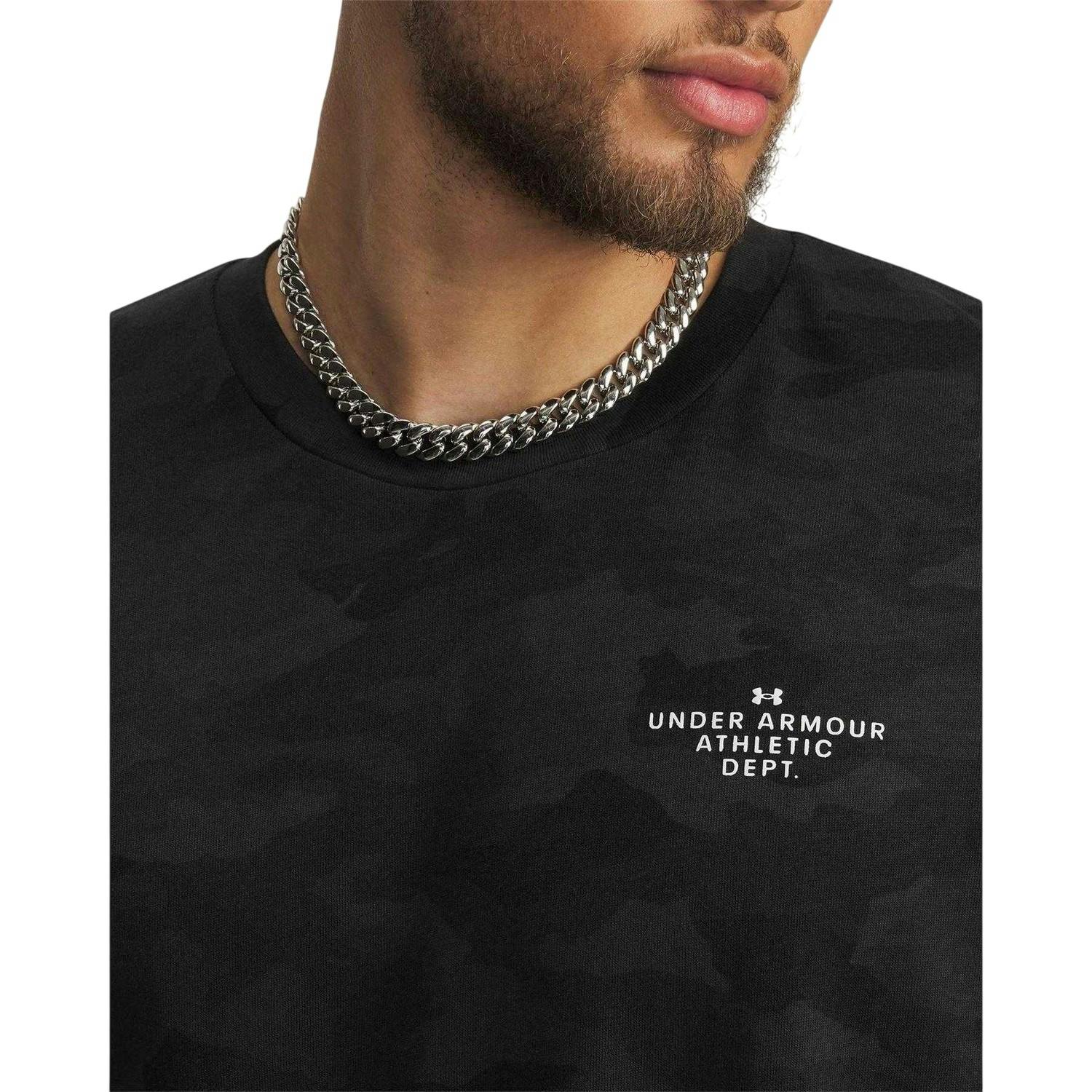 Under Armour Men's Black/White Heavyweight T-Shirt - Xxl - 60% Cotton/40% Polyester