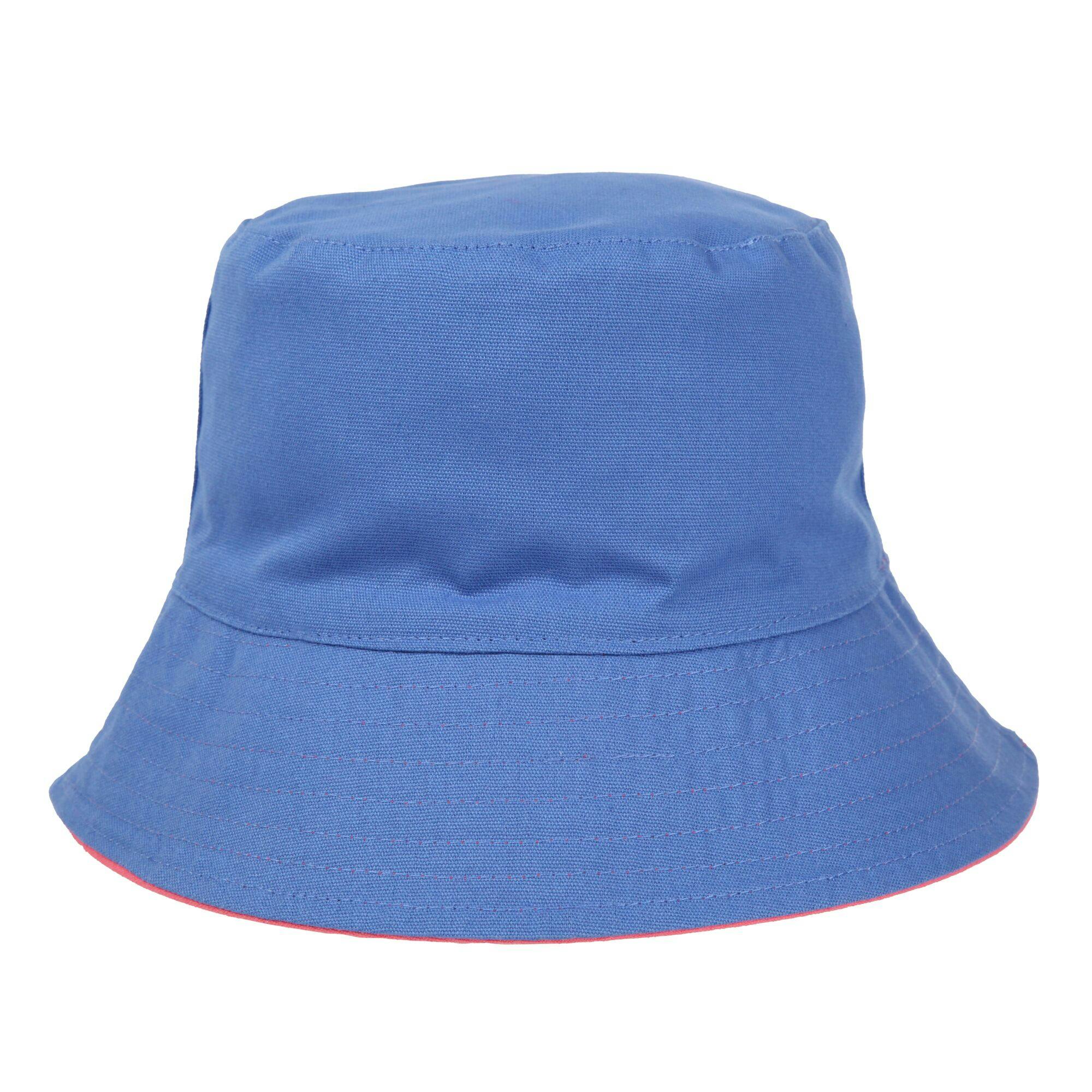 Regatta Women's Blue/Pink Plain Reversible Bucket Hat - Lake /Shell - Lake /Shell - S-M - 100% Cotton Canvas