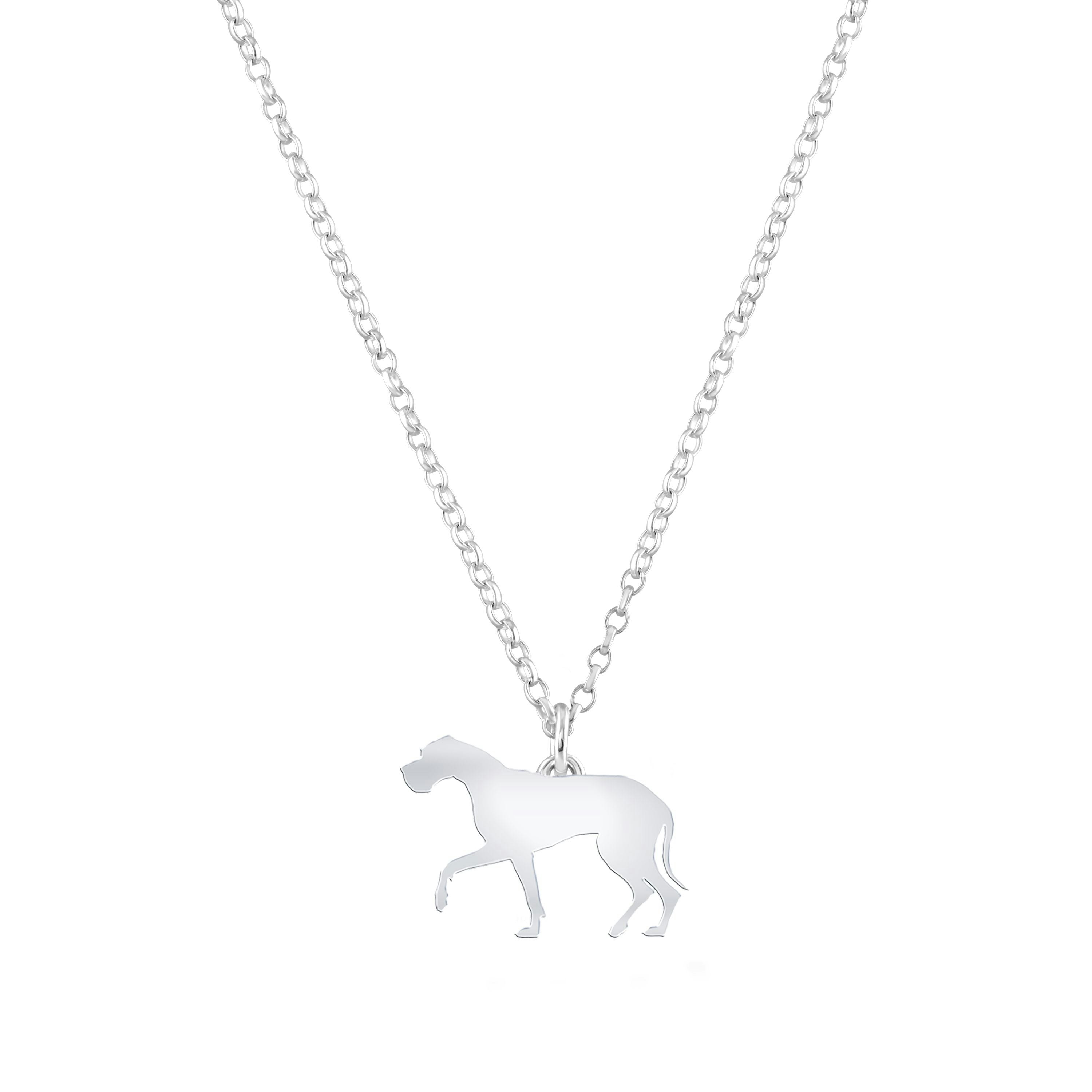 Mylee London Silver Great Dane Silhouette Necklace - Personalised - Yes
