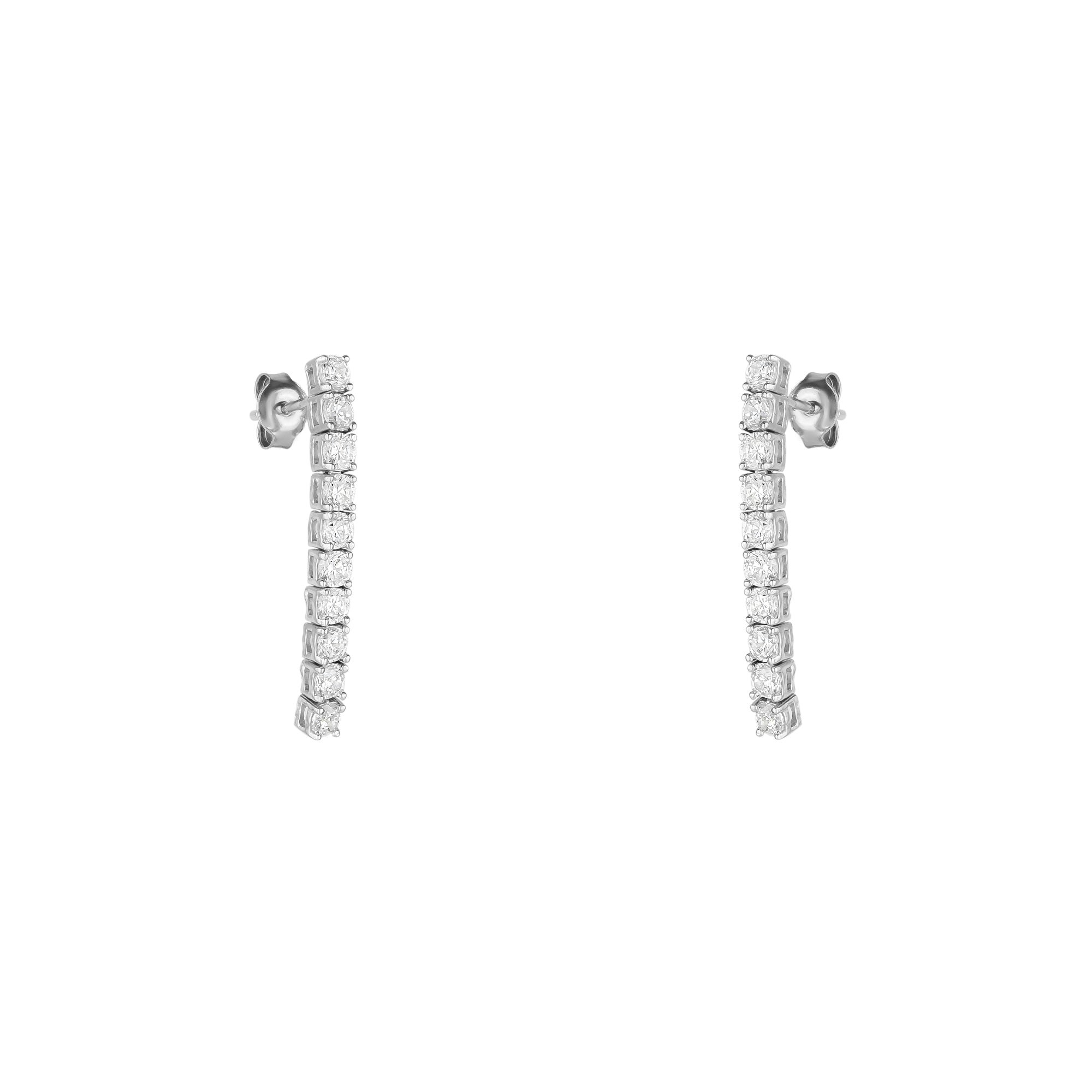 Spero London Silver Sterling Long Tennis Earrings - Pair