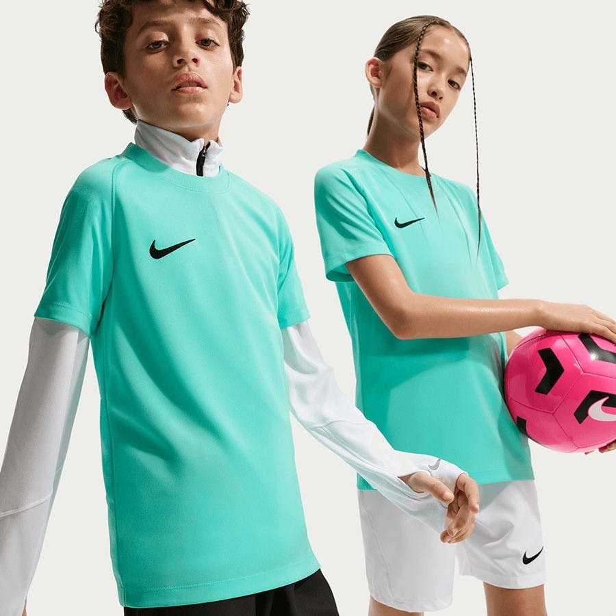 Nike Boys Turquoise / Girls Park 26 Dri-Fit T Shirt Jersey Hv8182 - Xs - 7-8 Years