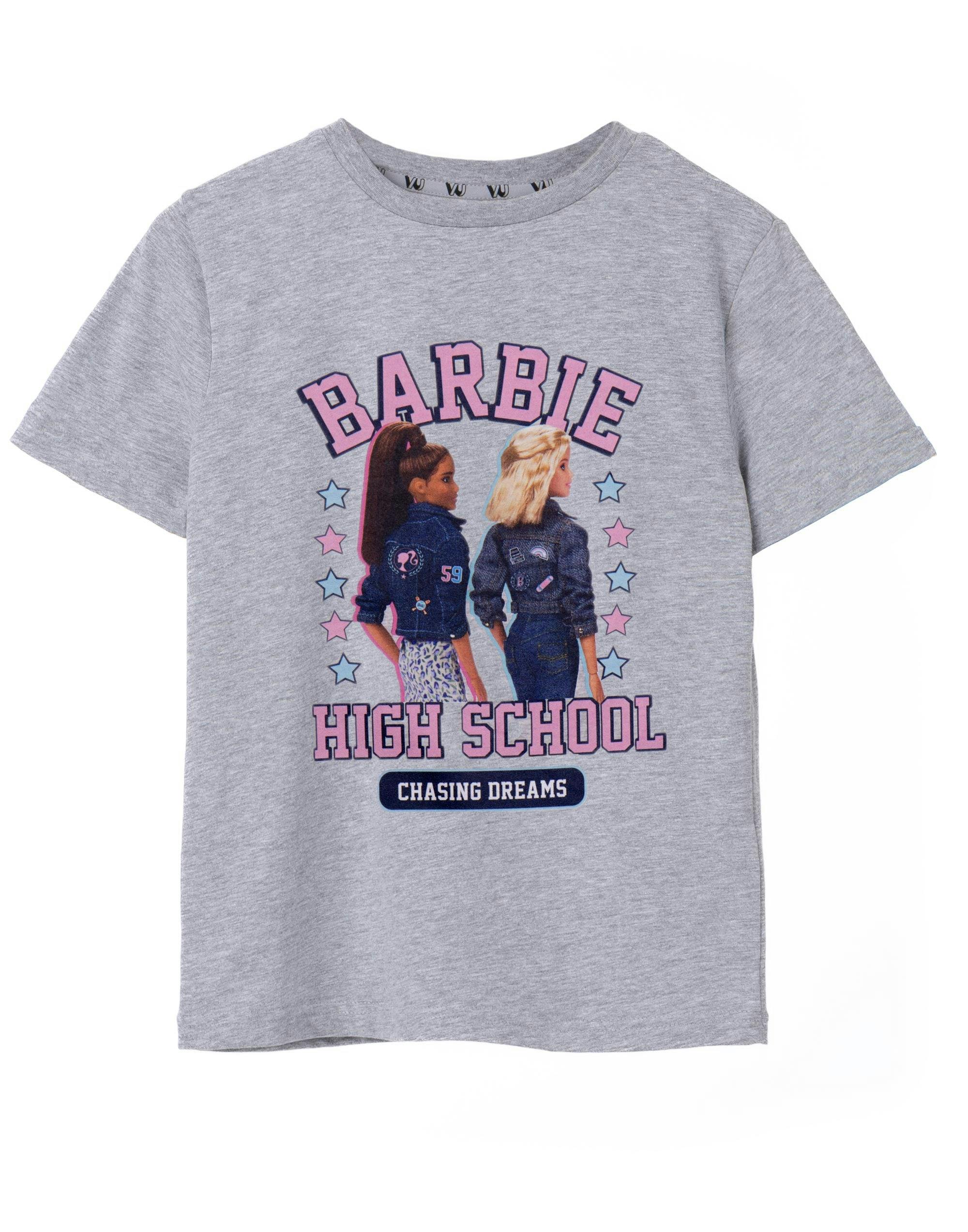 Vanilla Underground Girls Grey Barbie High School Short Sleeved T-Shirt - 5-6 Years