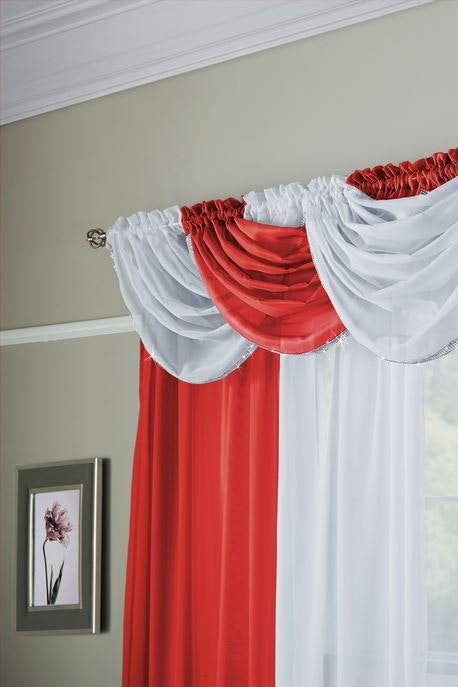 Rackhams Red Glitter Voile Swag Panel
