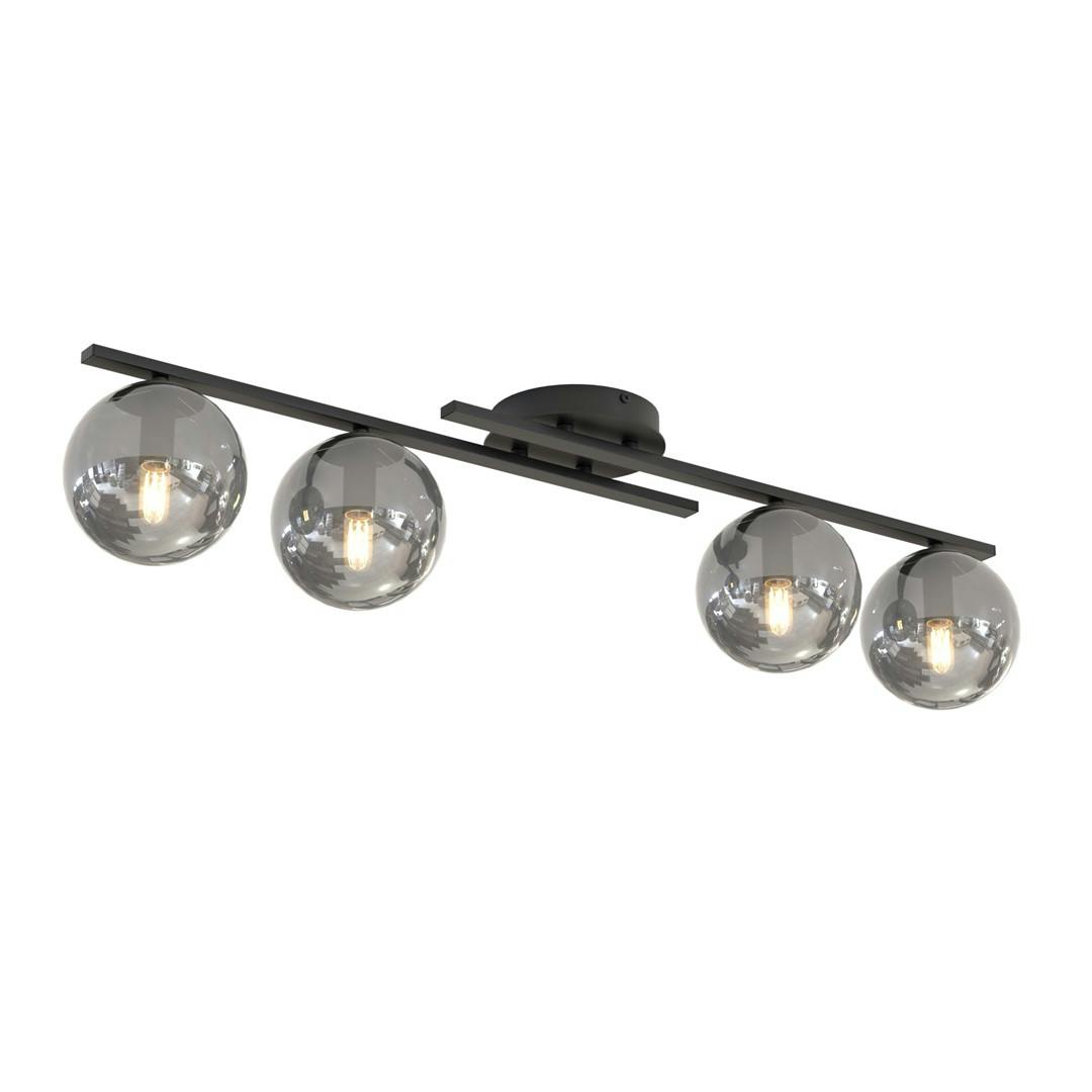 Rackhams Black Kairo Ceiling Lamp 4 X E14 With Graphite Shade