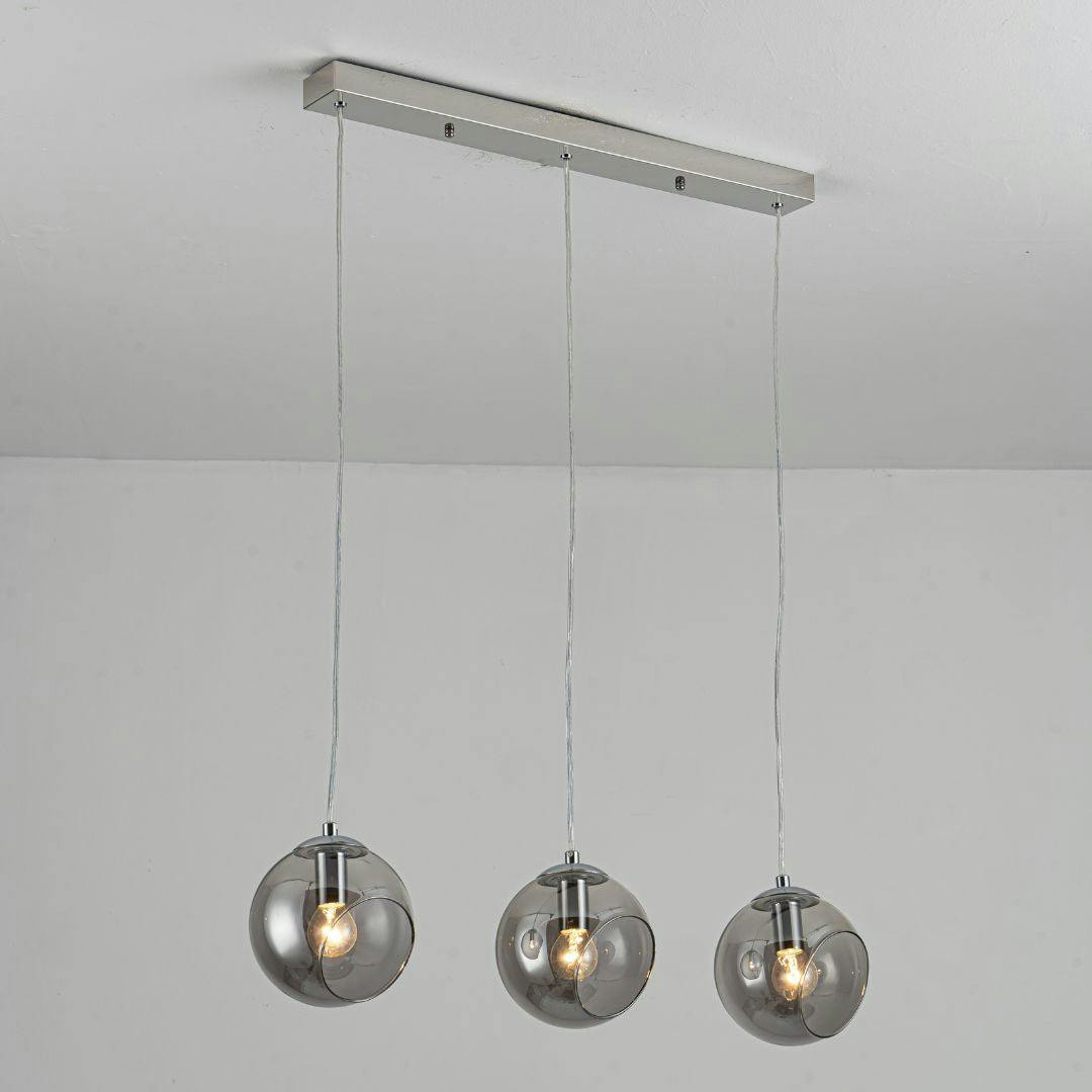 Pagazzi Lighting Light Pagazzi Ing Nia Chrome Smoke 3- Pendant Bar