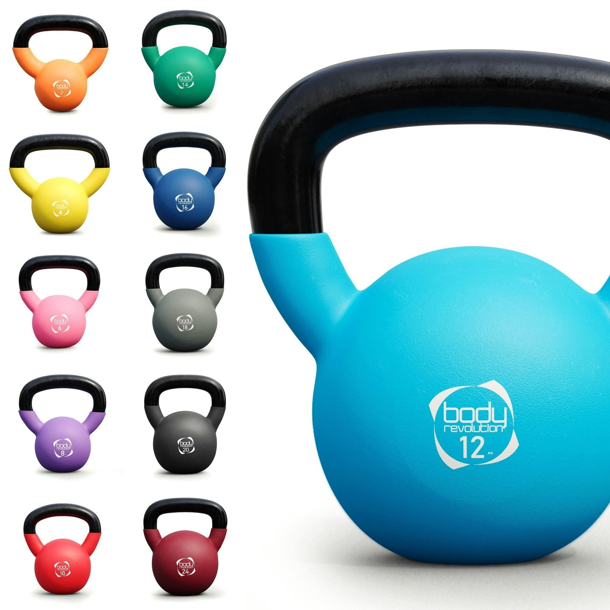 Body Revolution Neoprene Kettlebells 2 Kg - 24 Kg - 16Kg