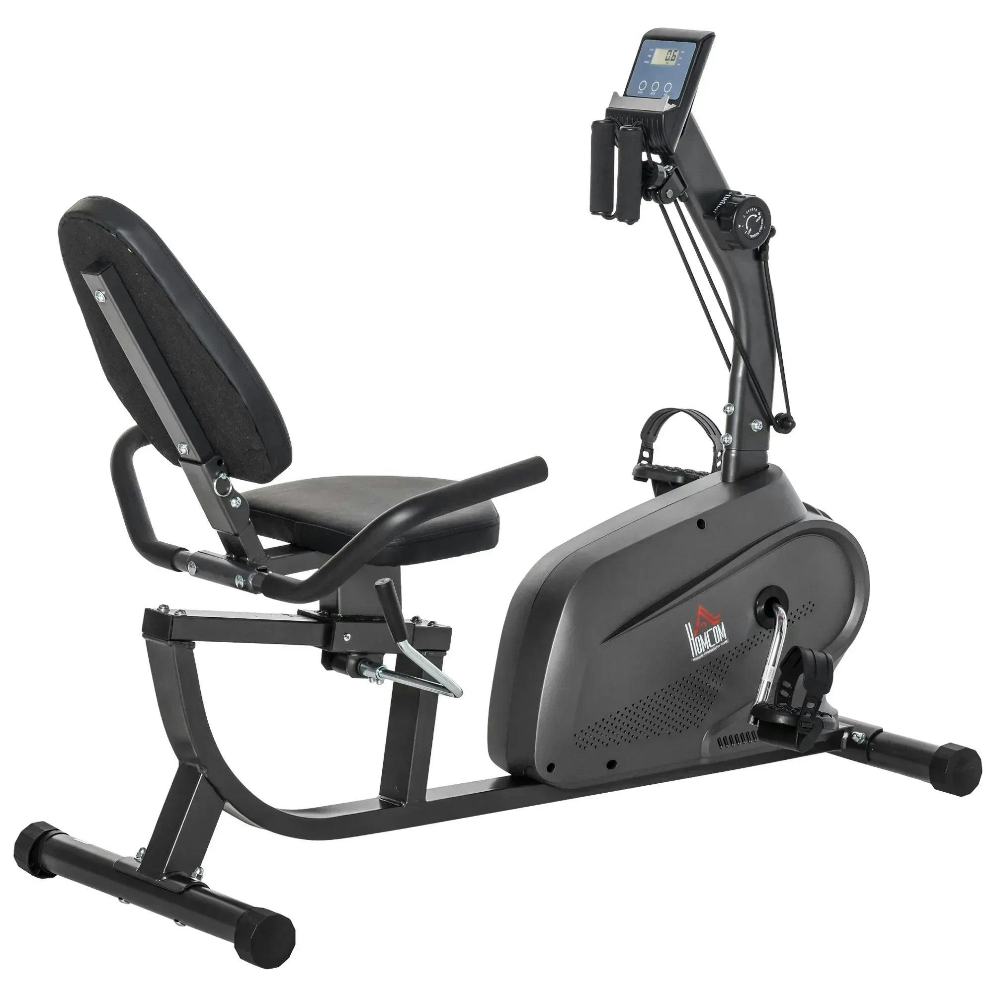 HOMCOM Exercise Training Stationary Cycling Bike with LCD Monitor Holder in Black | Size: Standard - Image 6