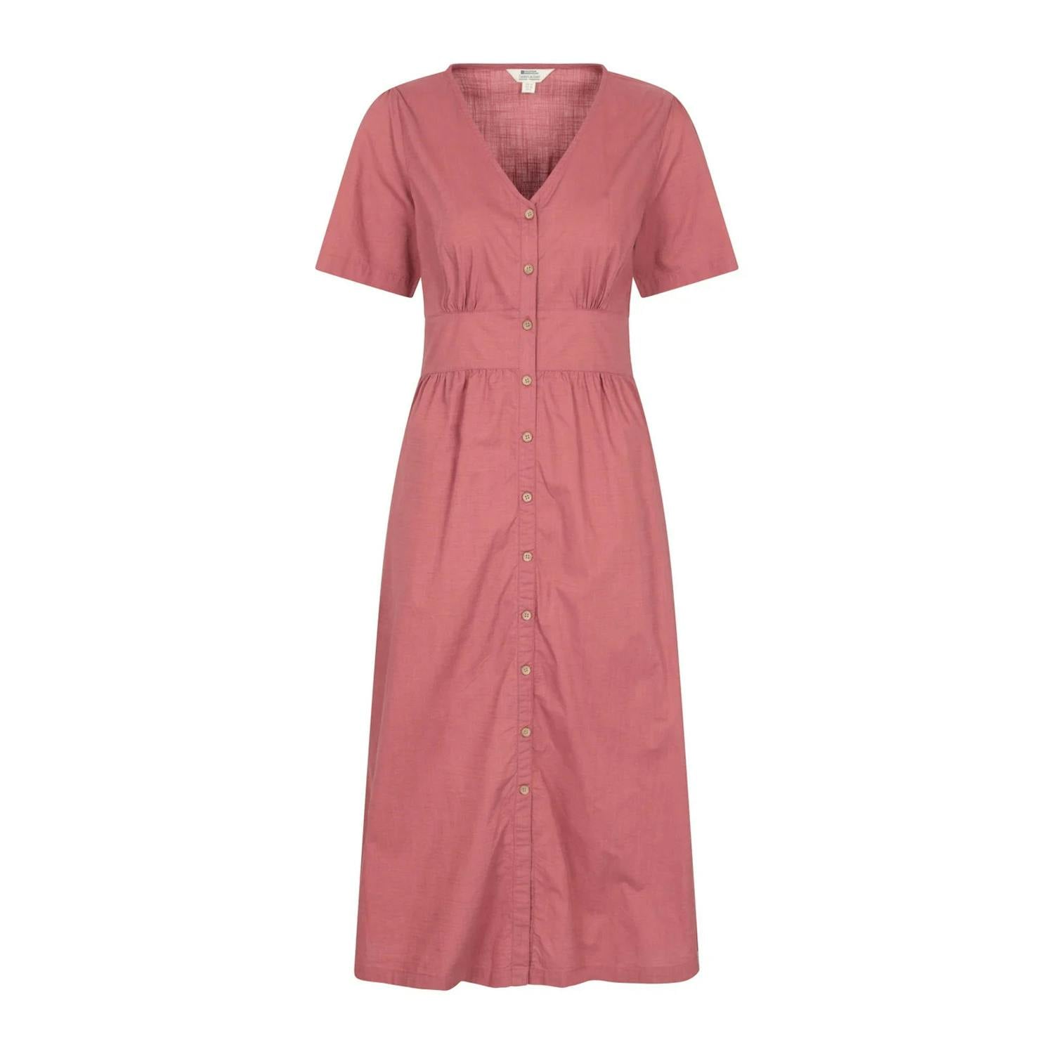 Mountain Warehouse Women's Pink Riviera Button Through Midi Dress - 18 Uk - 100% Cotton