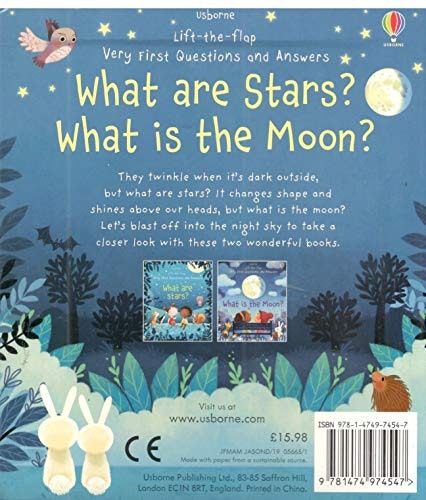 Usborne Publishing Ltd Dark Lift The Flap What Are Stars And What Is The Moon 2 Book Set Pack
