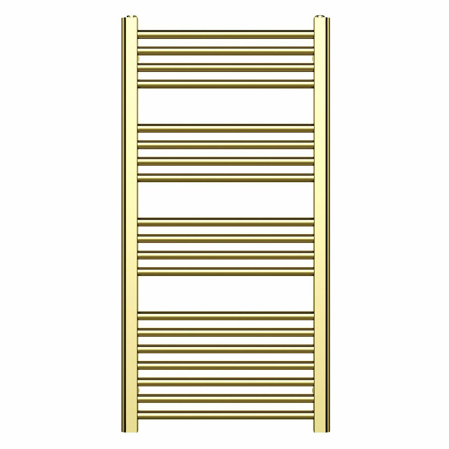 Myhomeware Gold 500Mm X 1000Mm Heated Bathroom Towel Rail Radiator For Central Heating Uk