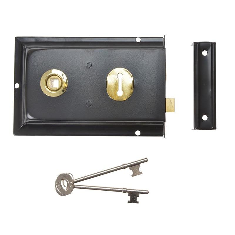 Yale Locks Black P334 Rim Lock 156 X 104Mm
