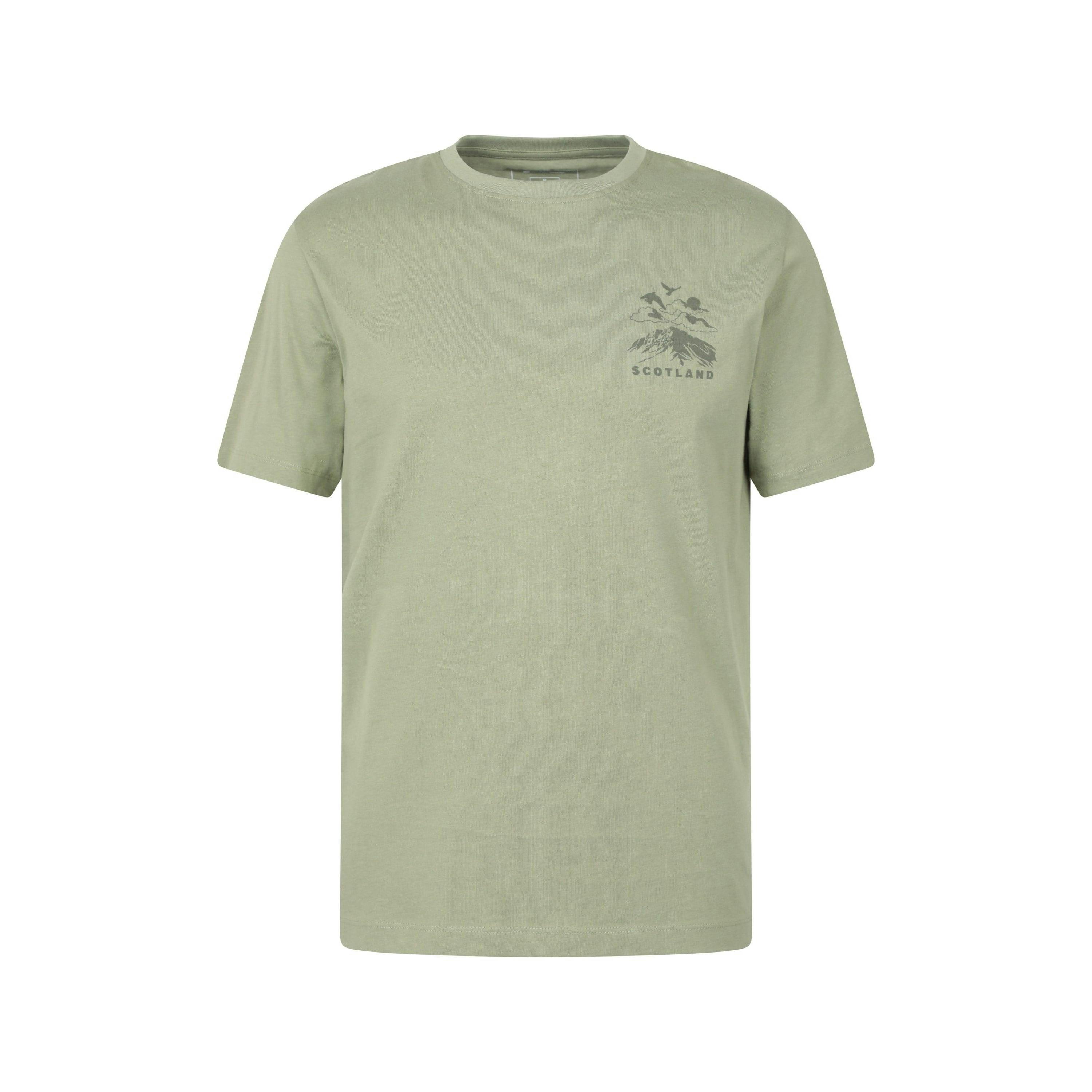 Mountain Warehouse Men's Green Scotland T-Shirt - Khaki - Xs - Khaki - 95% Organic Cotton/5% Viscose